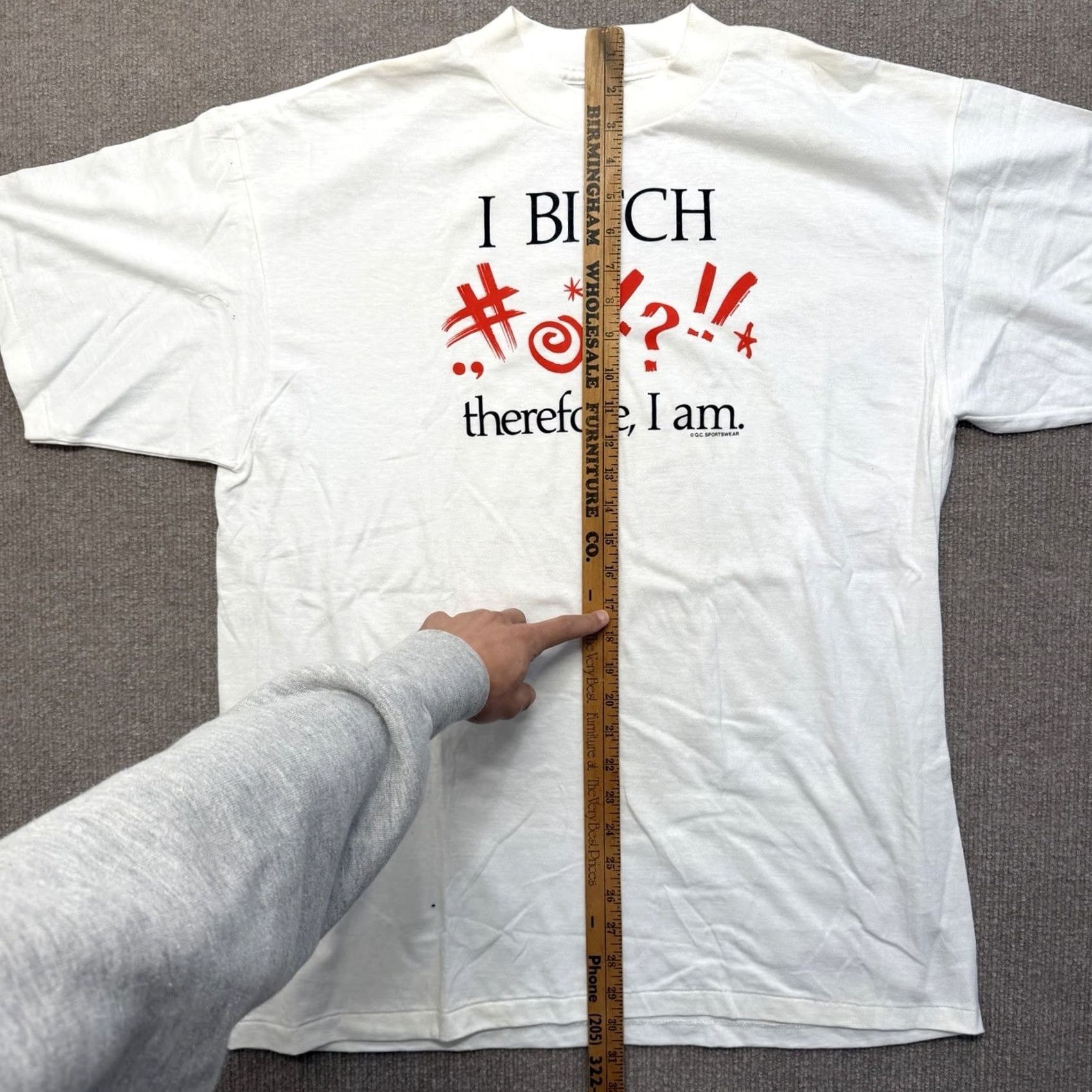 Vintage I Bitch Therefore I Am T Shirt Mens XL Vintage 90s Funny Graphic Quote Tee Size US XL / EU 56 / 4 - 5 Thumbnail