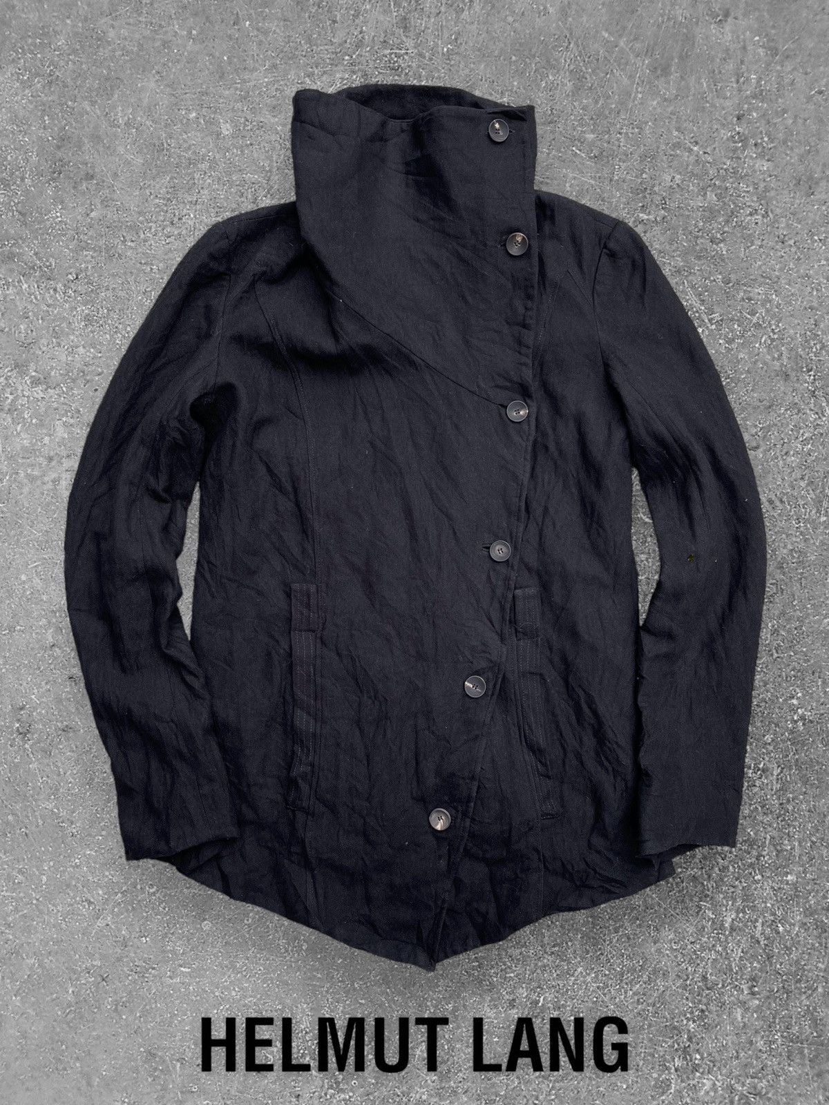 Helmut Lang 🔥 HELMUT LANG 'SAMURAI' ASYMMETRICAL BUTTON JACKET Size US S / EU 44-46 / 1 - 4 Thumbnail