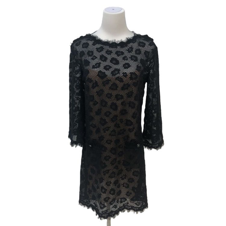 Chanel Chanel Black Patterned Mesh Dress Size 40 Size M / US 6-8 / IT 42-44 - 1 Thumbnail