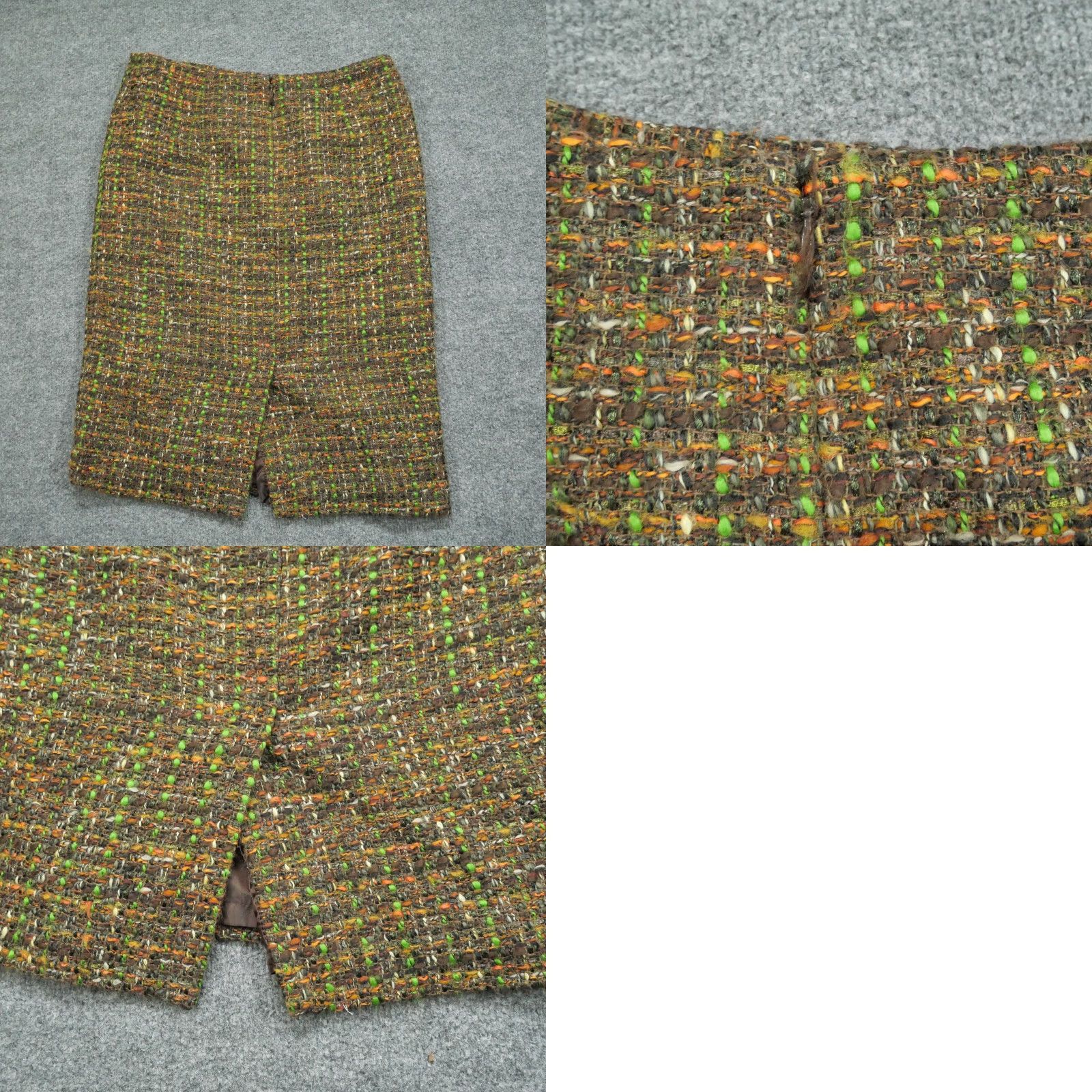 Talbots Talbots Skirt Womens 6 Brown Green Orange Tweed Straight Business Size 28" / US 6 / IT 42 - 8 Thumbnail