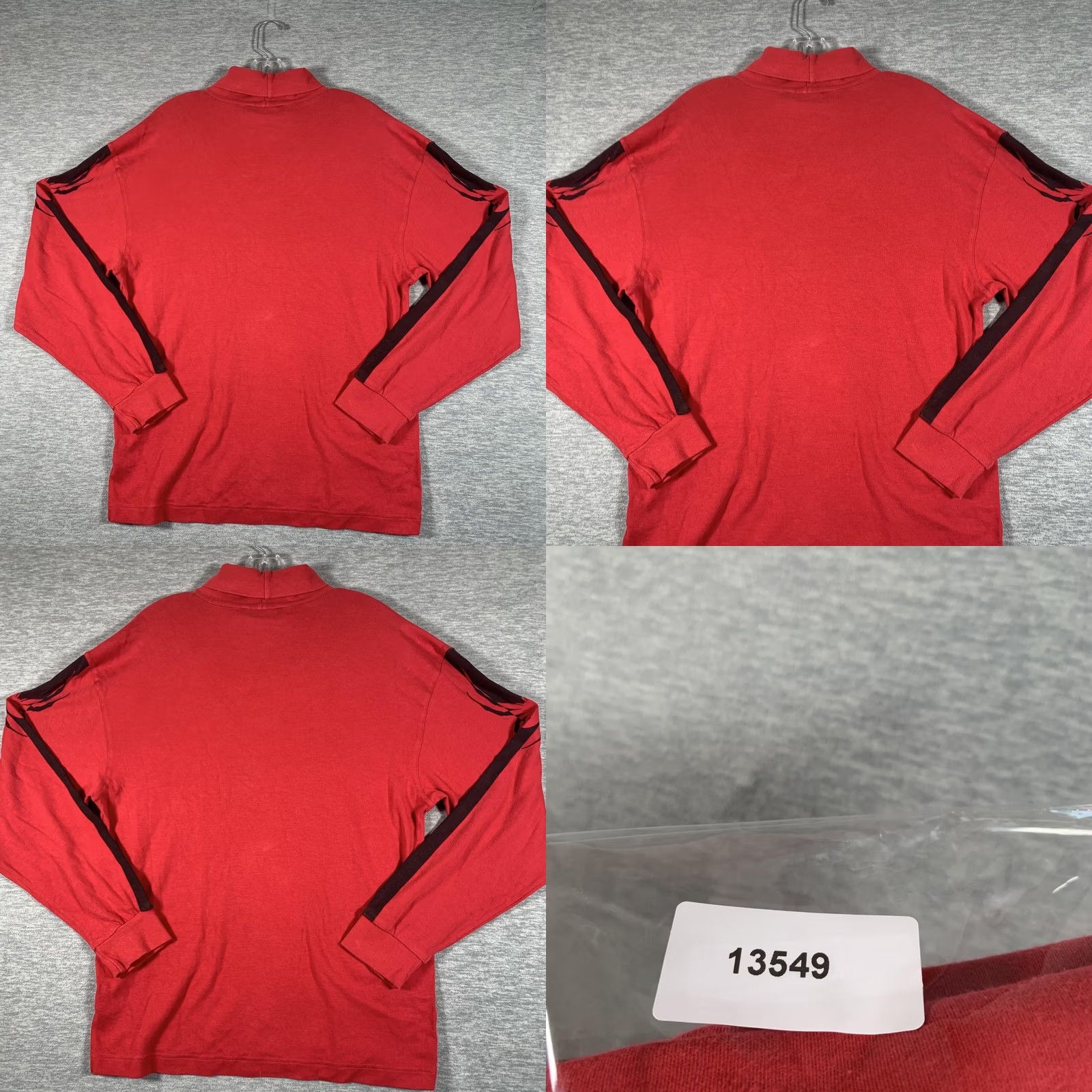 Spyder Spyder Shirt Mens L Red Mock Neck Long Sleeve Stripe Logo Stretch Athletic Size US L / EU 52-54 / 3 - 9 Thumbnail