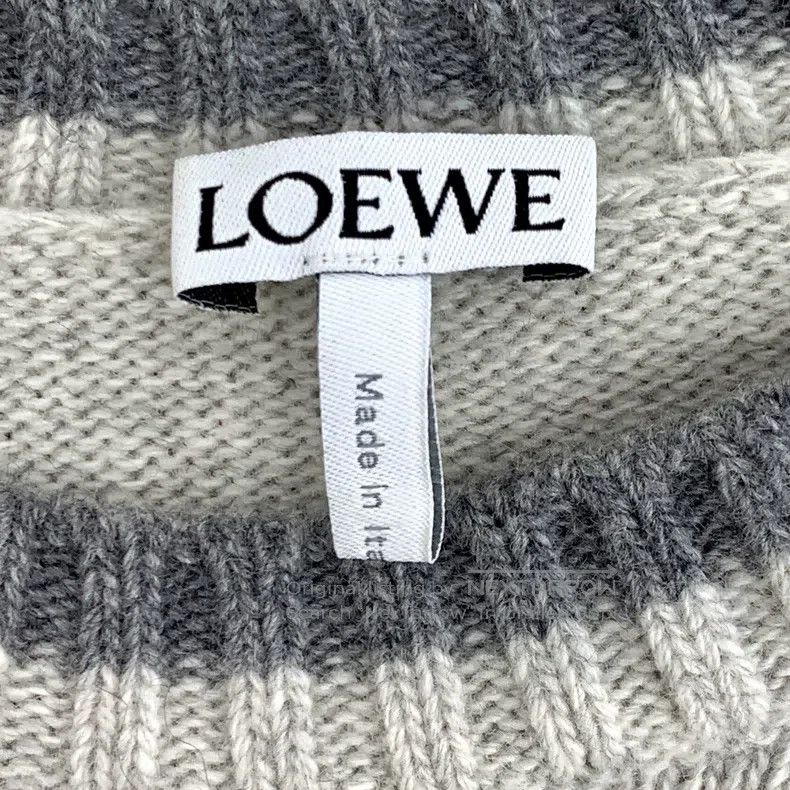 Loewe Loewe Gray Logo Embroidered Wool Crew Neck Long-Sleeve Kni Size XS / US 0-2 / IT 36-38 - 5 Thumbnail