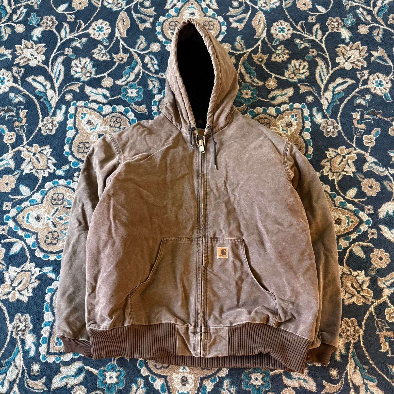 Carhartt Vintage Carhartt J130 CHT Brown Hooded Workwear Jacket 2XL Size US XXL / EU 58 / 5 - 1 Thumbnail