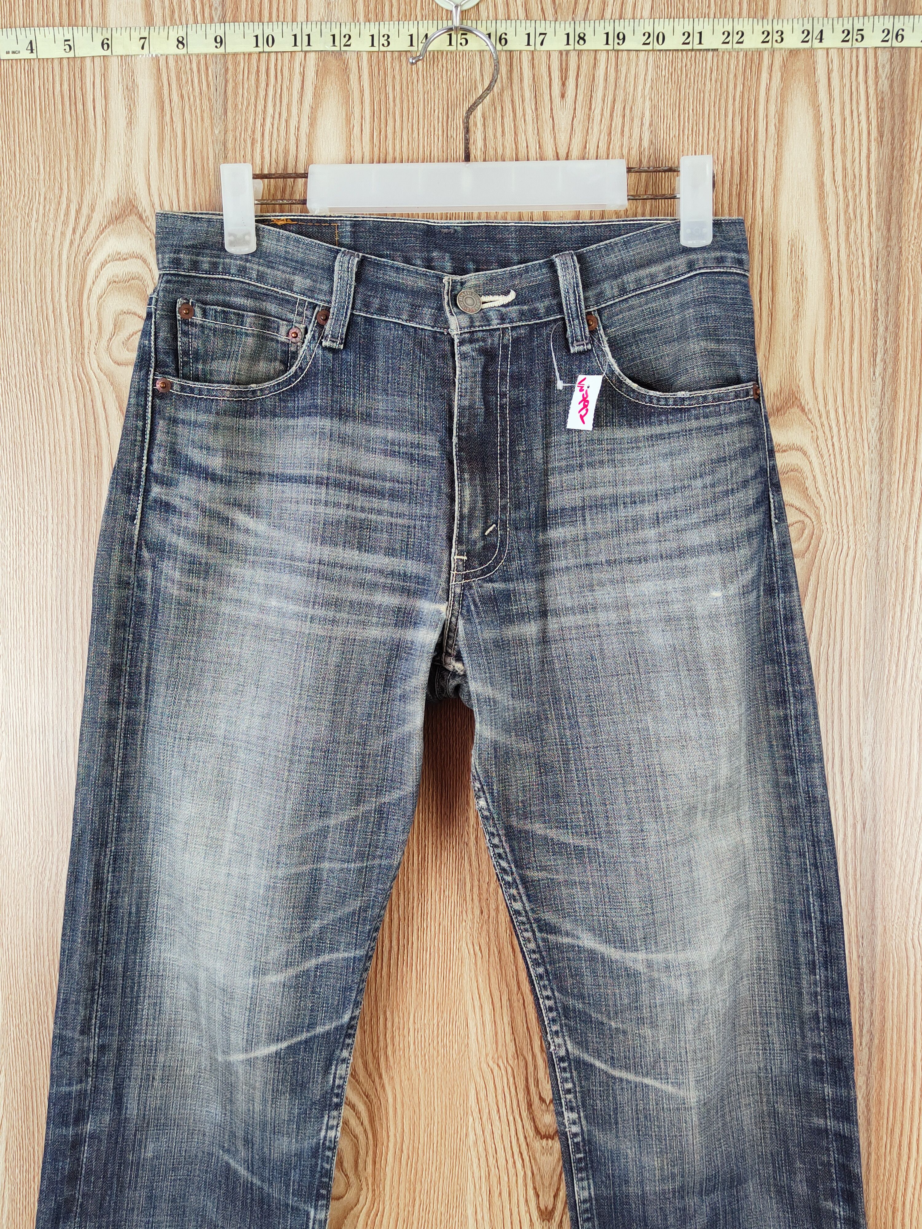 Japanese Brand Levi's Dark Blue Faded Distressed Ripped Jeans #W792 Size US 30 / EU 46 - 2 Thumbnail