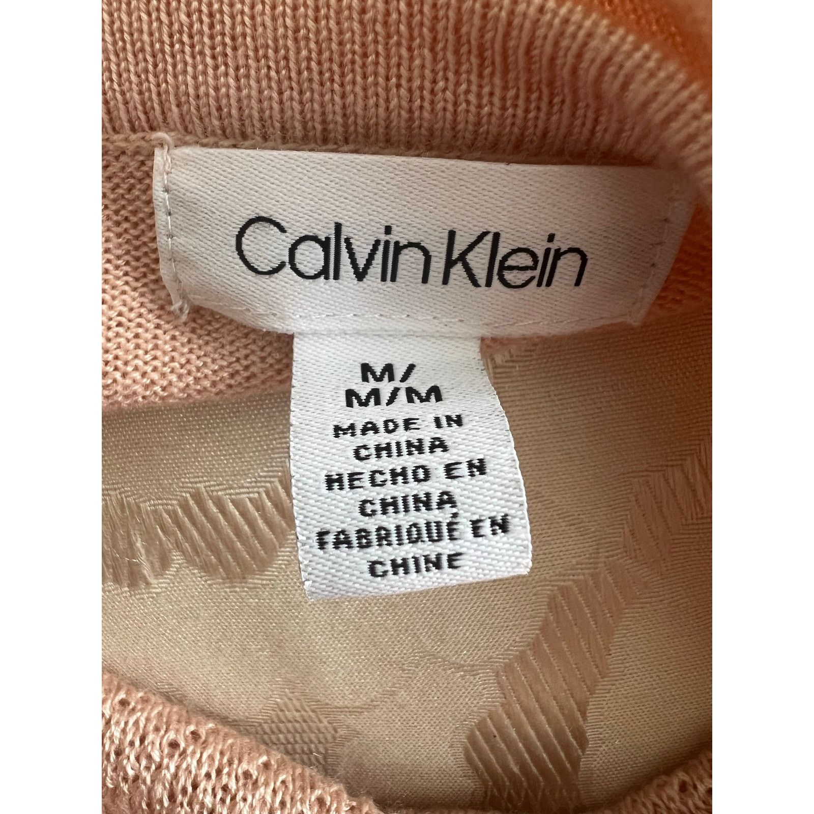 Calvin Klein Calvin Klein Peach Chevron Layered Knit Sweater Medium Size M / US 6-8 / IT 42-44 - 7 Thumbnail