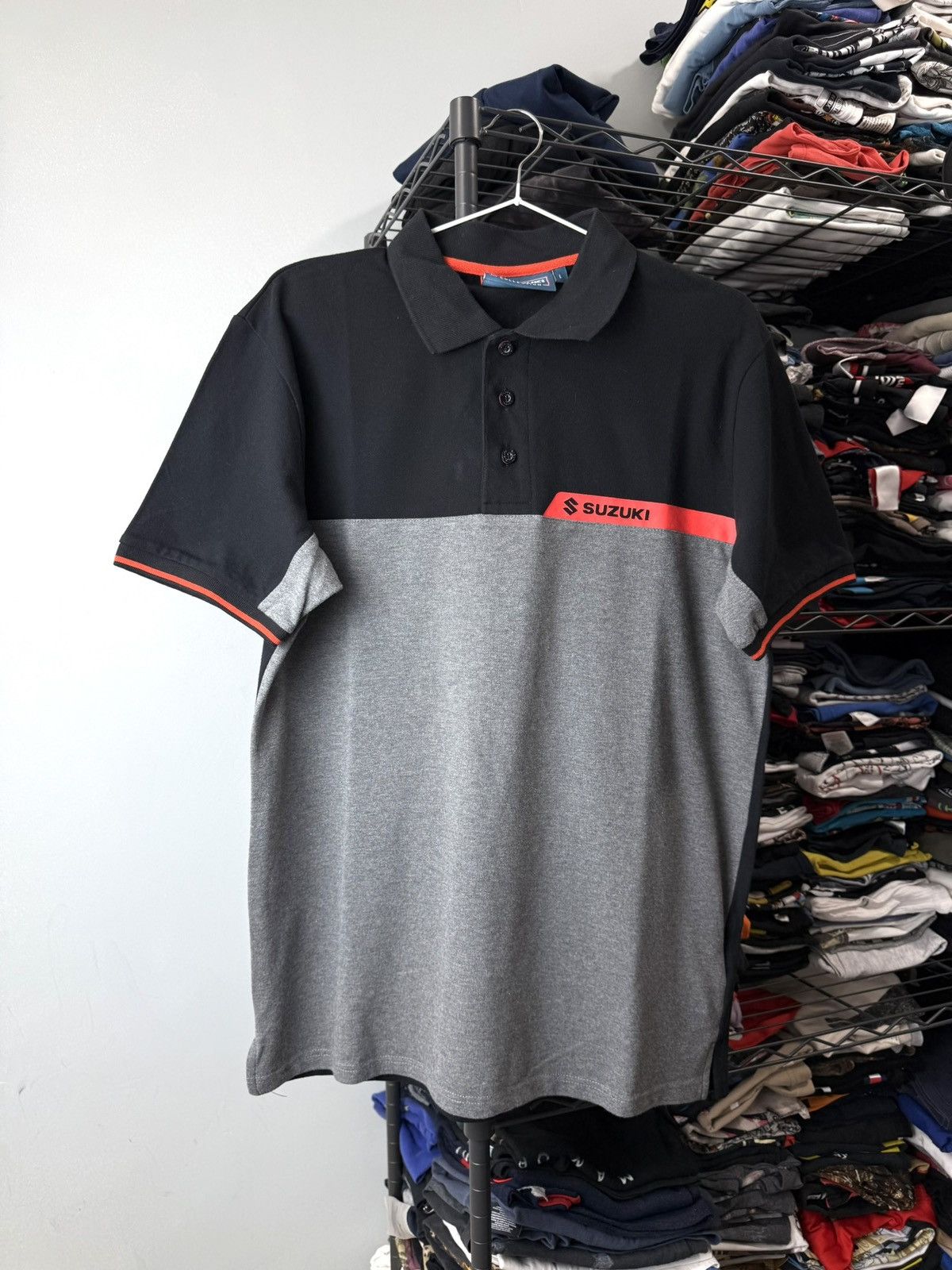 Honda Rare! 2000’s Vintage Suzuki Racing Polo T Shirt Yamaha BMW Size US L / EU 52-54 / 3 - 1 Thumbnail