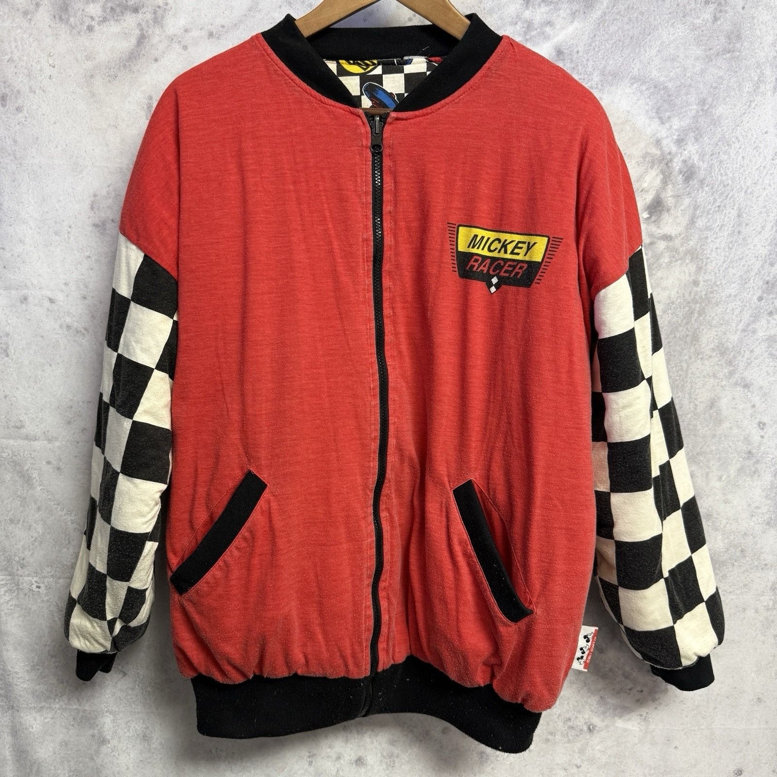 Disney Vintage Mickey Mouse Racer Jacket Mens Large AOP Disney Bomb Size US L / EU 52-54 / 3 - 3 Thumbnail