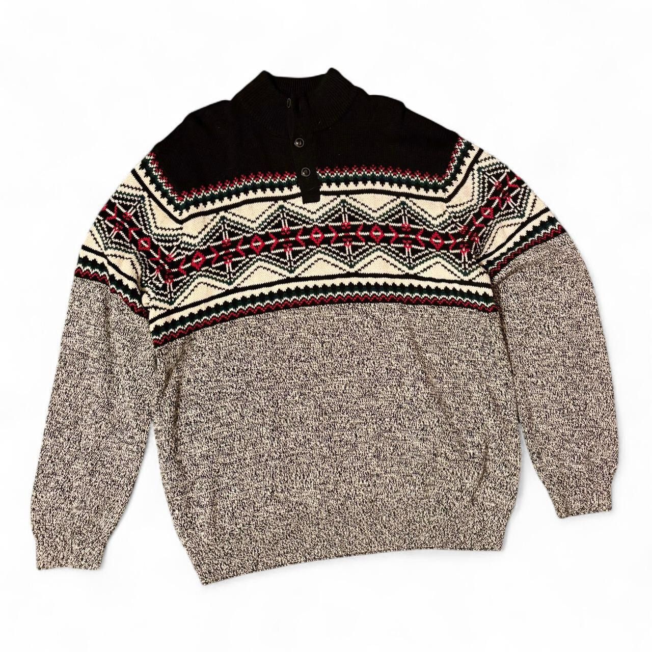 Chaps Chaps Fair Isle Quarter Snap Vintage Sweater Size US XXL / EU 58 / 5 - 5 Thumbnail