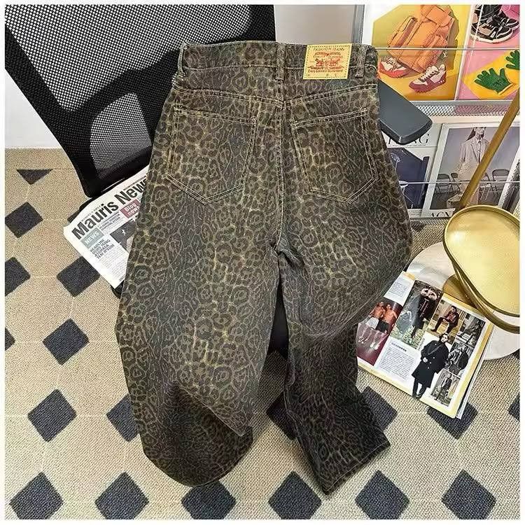 Japanese Brand × Vintage Stylish leopard denim Size US 36 / EU 52 - 1 Thumbnail