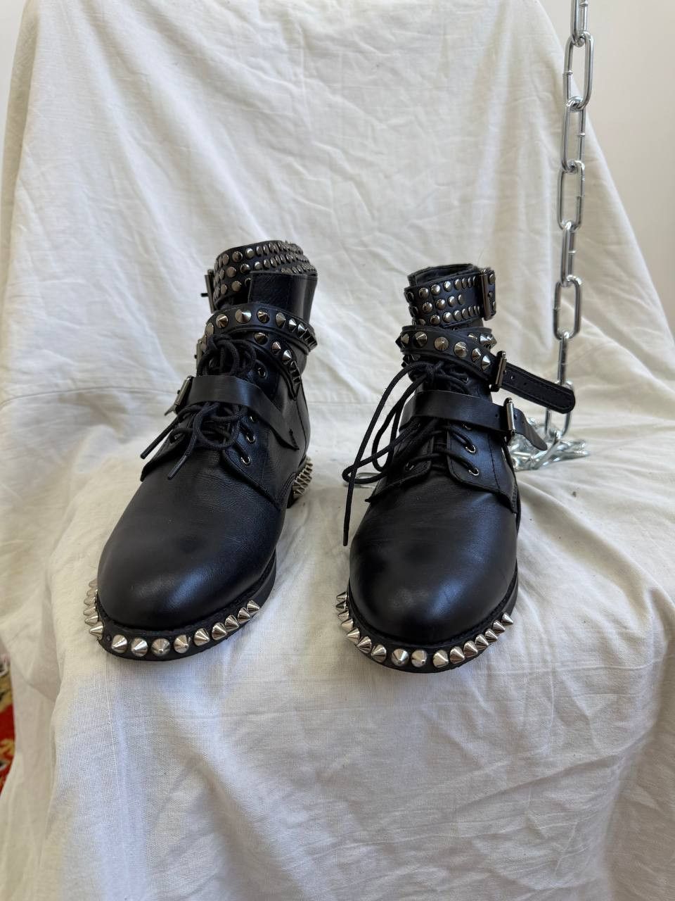 Yves Saint Laurent YvesSaintLaurent Ankle-Zip Goth Opium Style Leather Boots Size US 6.5 / IT 36.5 - 9 Thumbnail