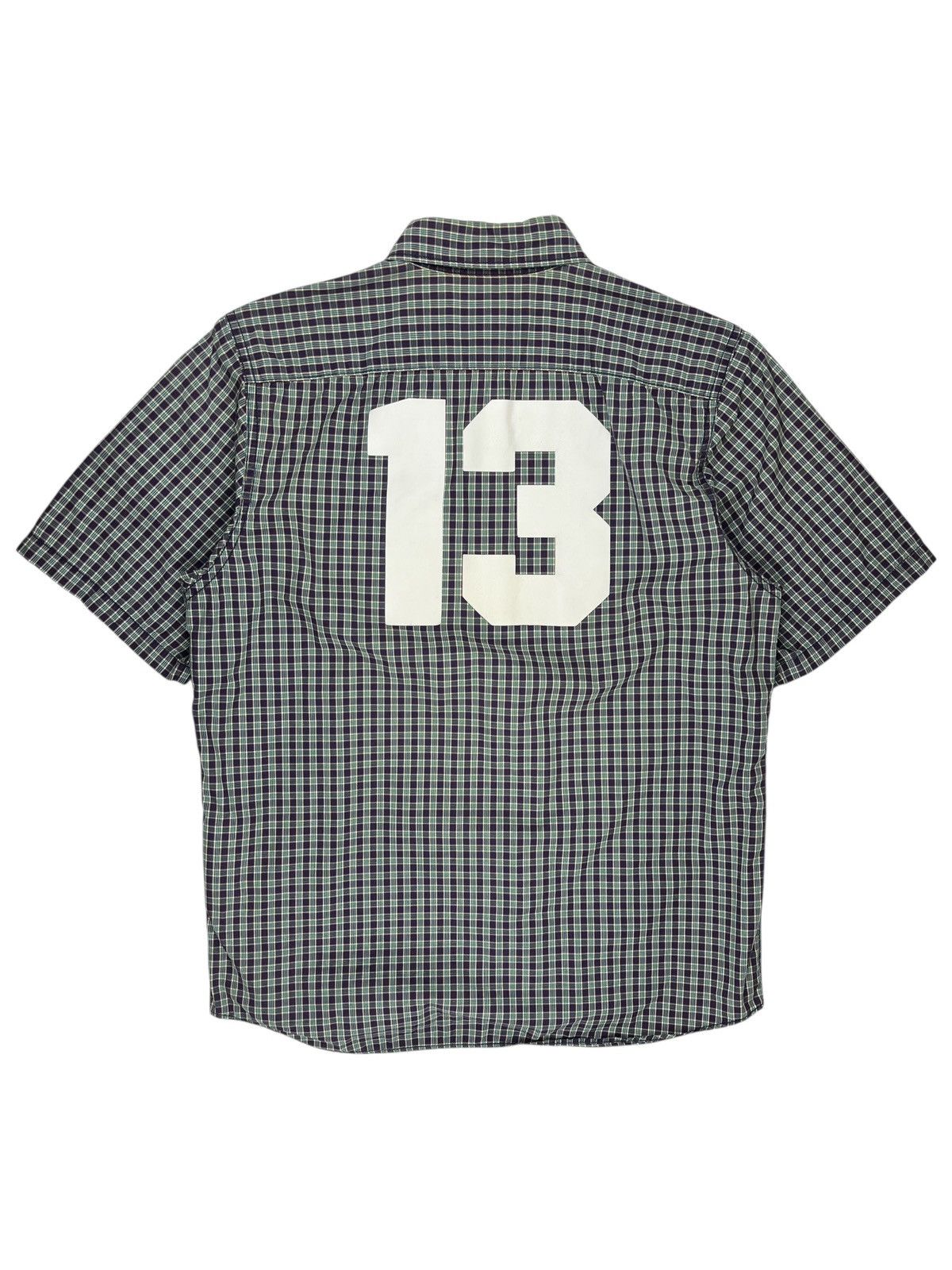 Pre-owned Comme Des Garcons X Junya Watanabe Ss07 Junya Watanabe 13 Thirteen Number Print Button Up Shirt (size Small)