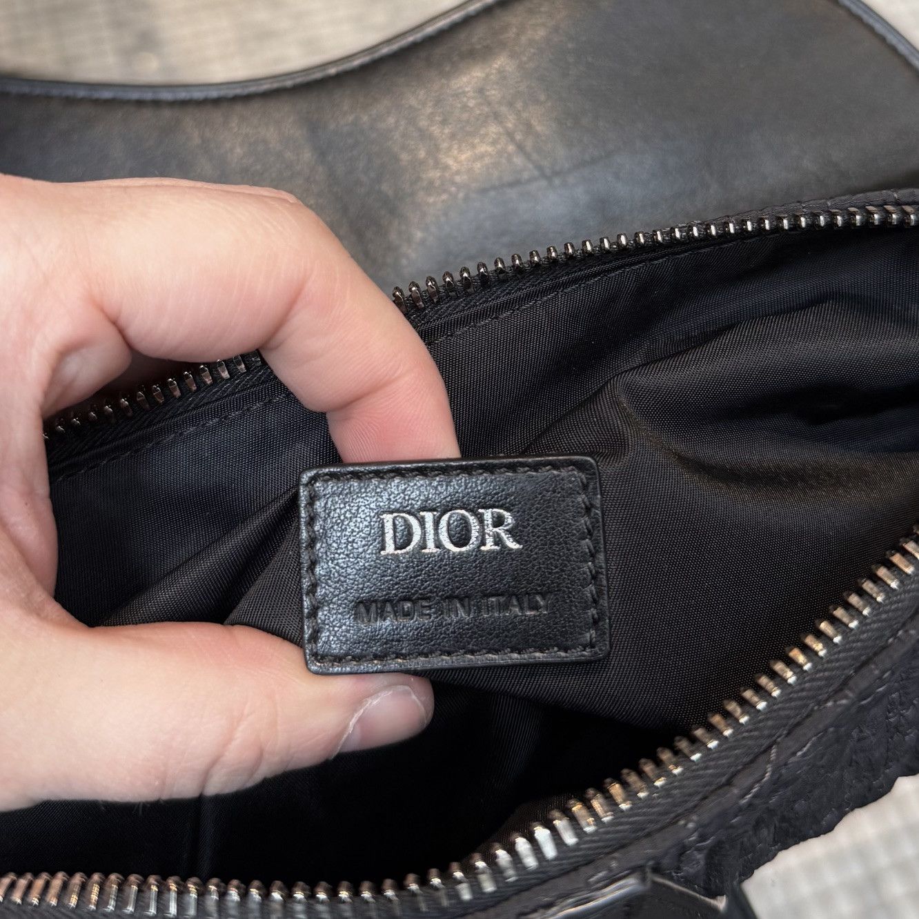Dior Dior 2021 Padded Nylon Oblique Kumo Black Saddle Bag Size ONE SIZE - 11 Thumbnail