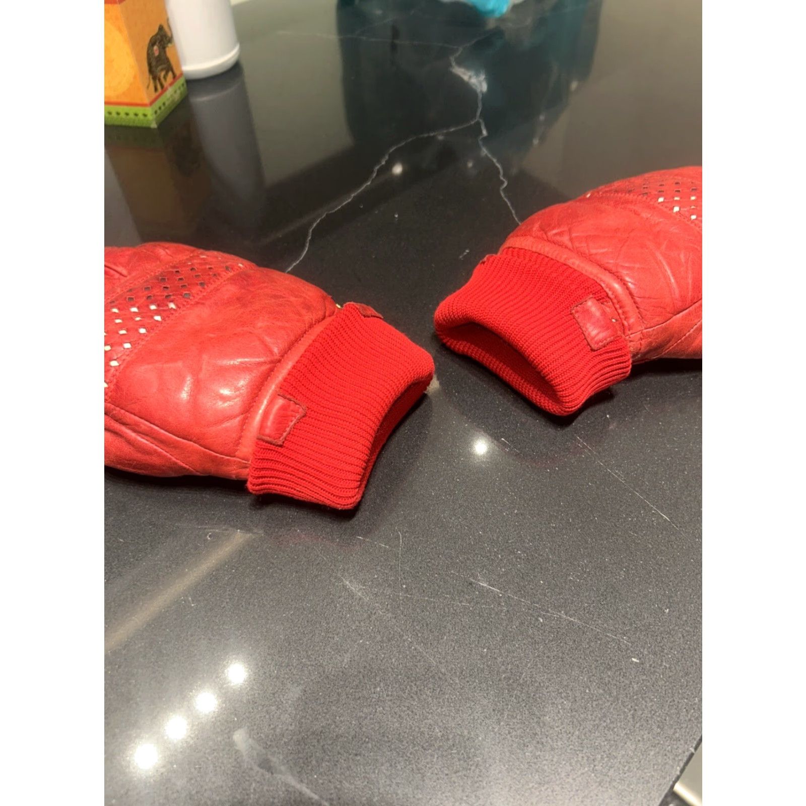 Vintage Grandoe Mens Leather Finger Slot Mittens Small VTG Ski Gloves EUC Size ONE SIZE - 7 Thumbnail