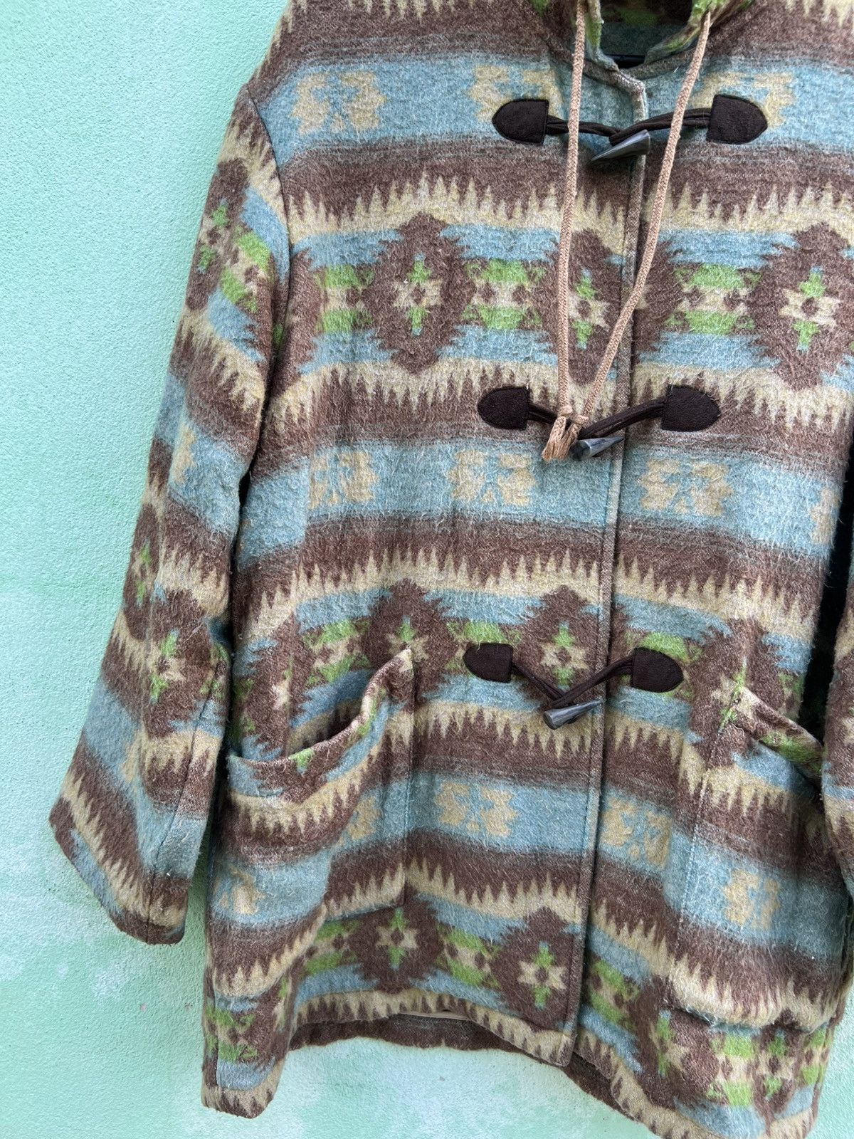 Japanese Brand Vintage Margaretline Aztec Wool Duffle Coat Native American Size US XL / EU 56 / 4 - 7 Thumbnail
