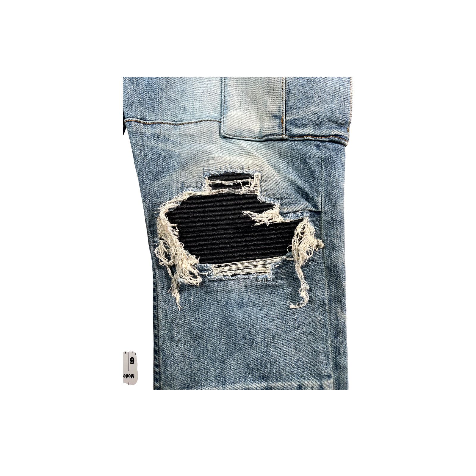 Amiri Amiri MX1 Cargo Patch Light Wash & Black Jeans Size US 30 / EU 46 - 5 Thumbnail