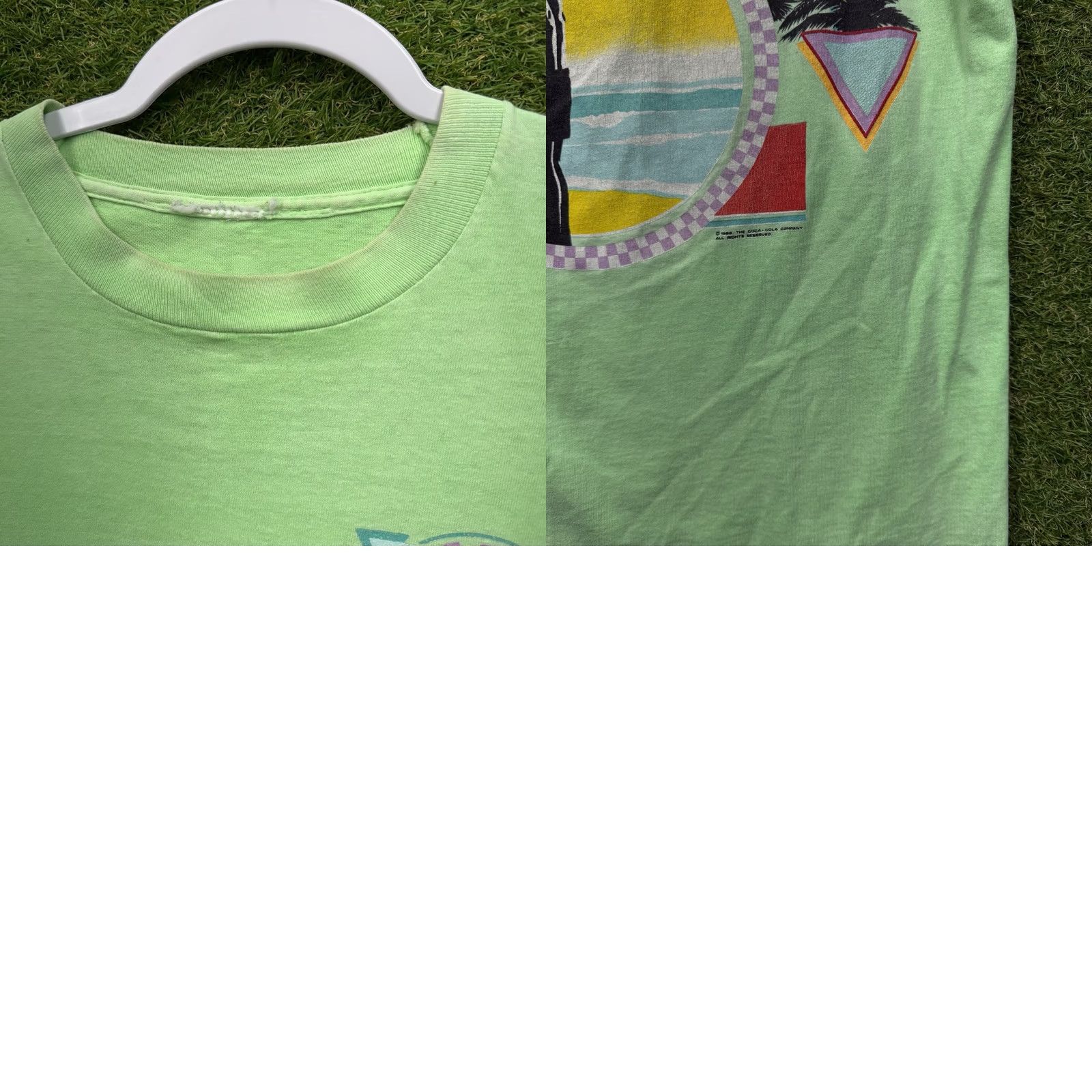 Vintage VINTAGE Coca Cola Shirt Mens M 1980s Green Graphic Tee Surf Beach 80s Advertising Mens Size US M / EU 48-50 / 2 - 8 Thumbnail