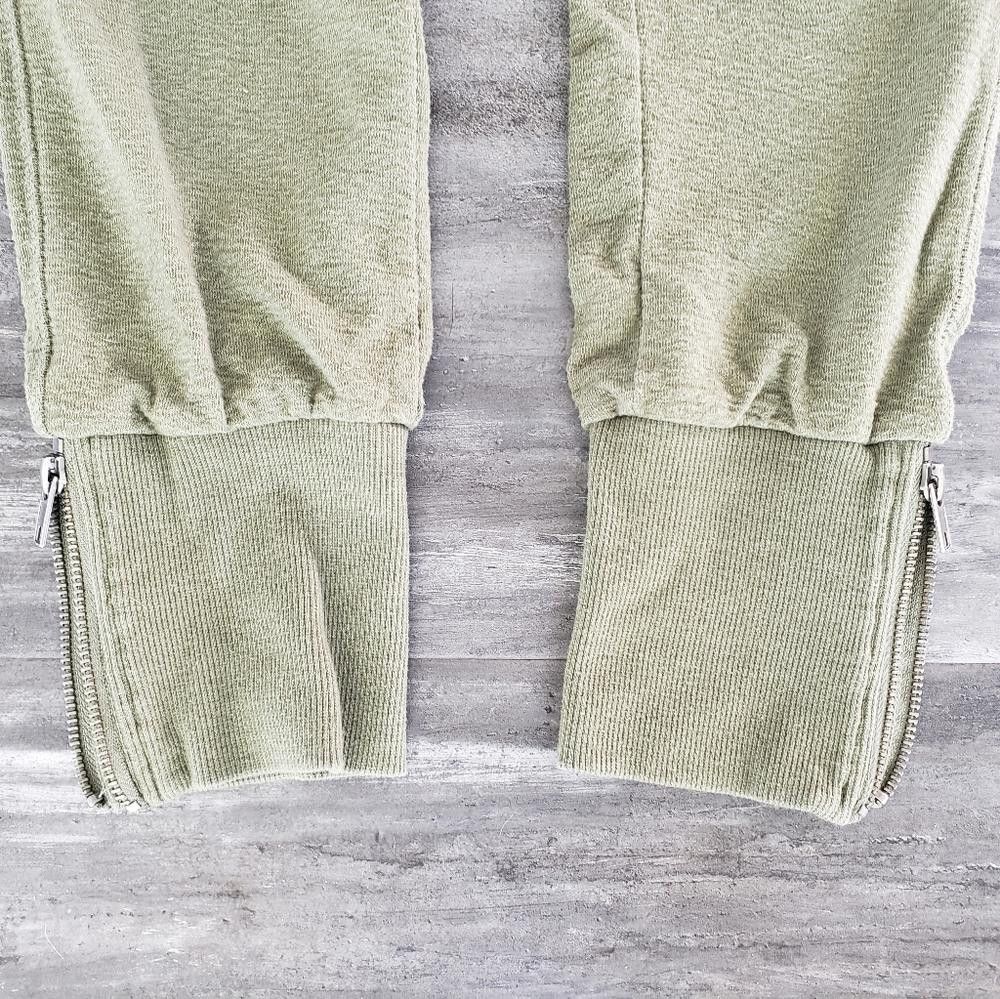 Designer Olive Zipper Detailed LA Hearts Cropped Sweats Size 28" / US 6 / IT 42 - 3 Thumbnail