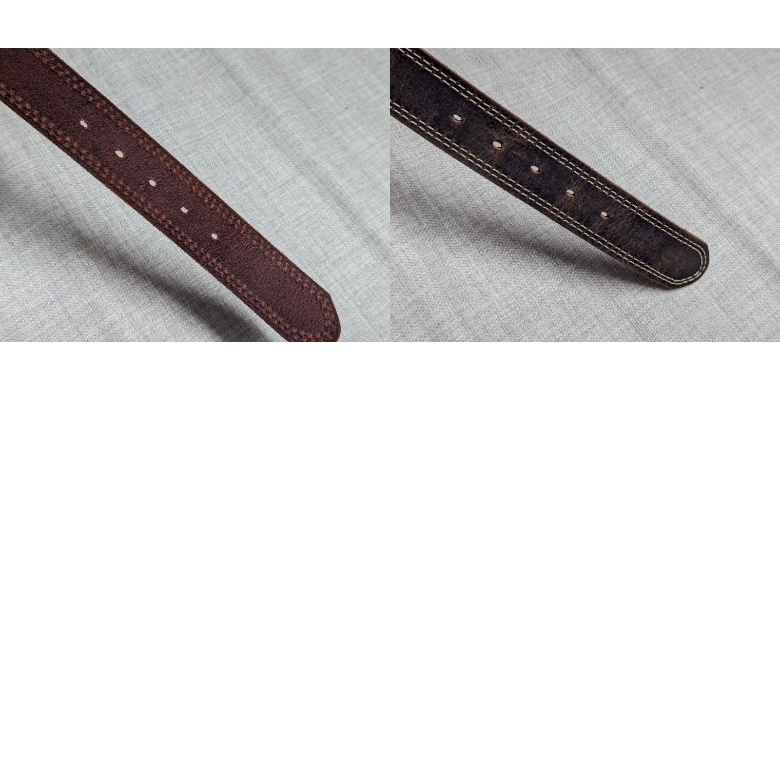 Vintage VINTAGE NOCONA belt Buckle Cowhide Leather 38 Men Brown Stitching Western Belt Size 38 - 8 Thumbnail