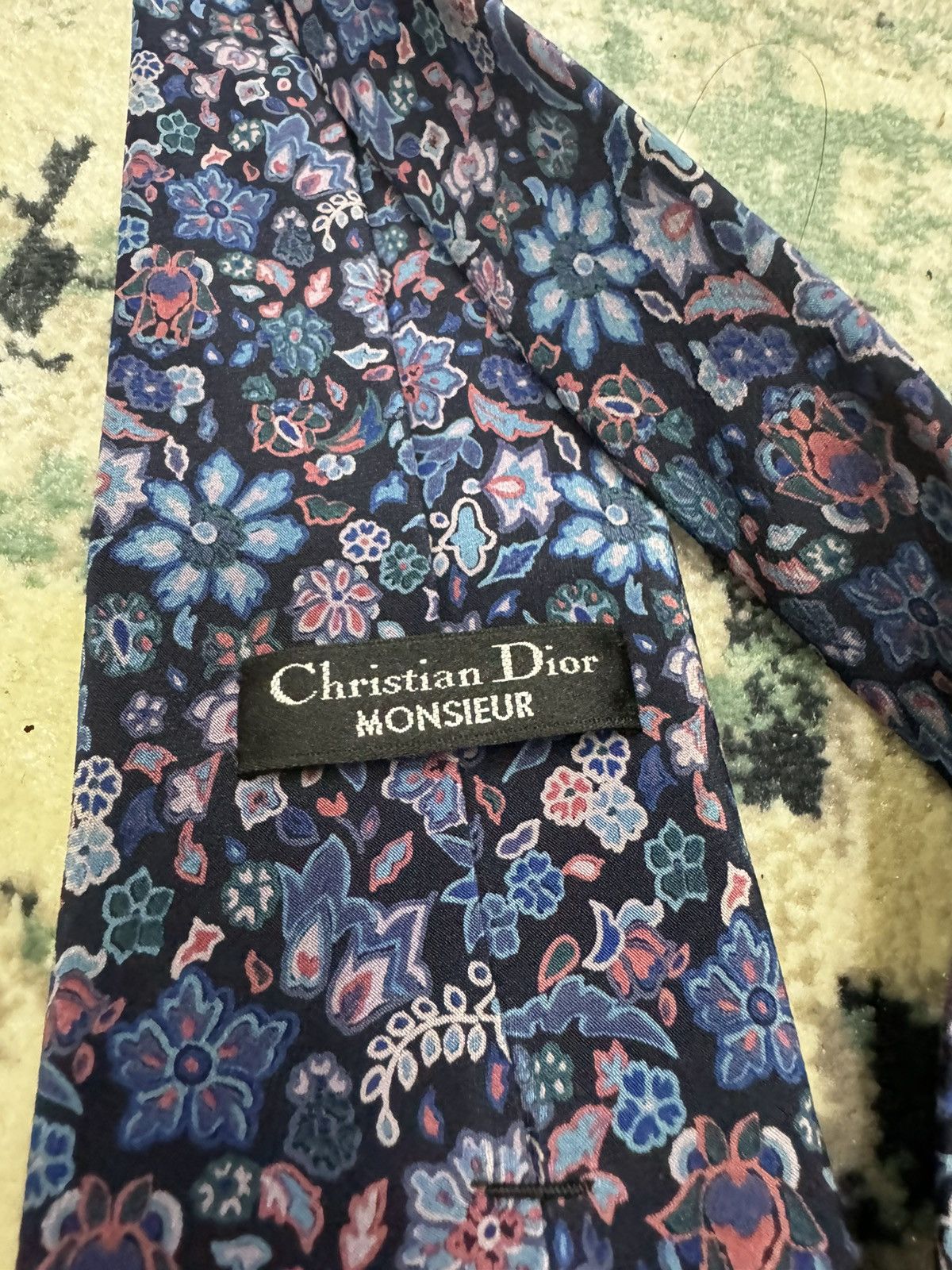 Christian Dior Monsieur FLORAL PATTERN PRINT SILK NECK TIE Size ONE SIZE - 3 Thumbnail