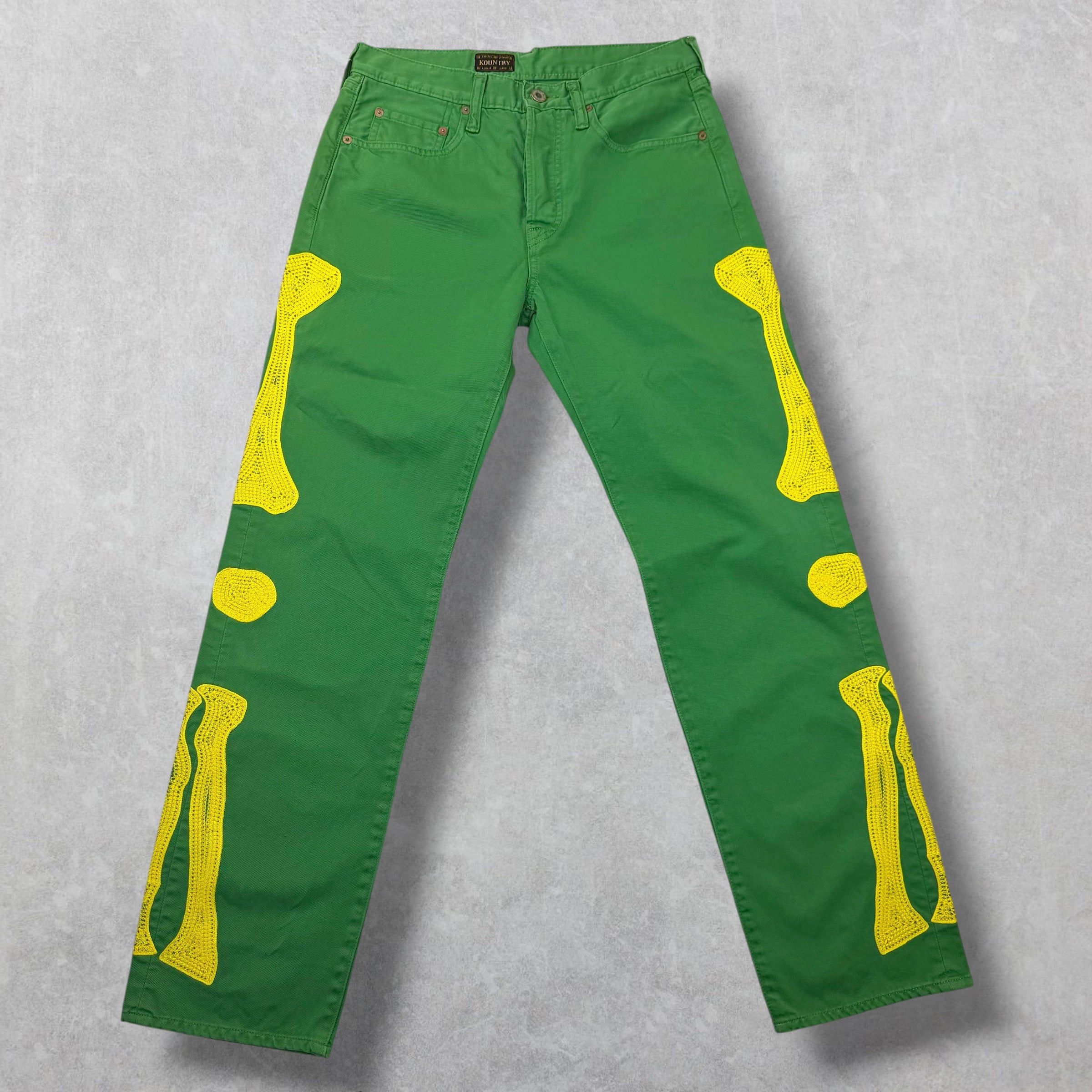 Kapital Kapital Yellow Skeleton 5P Cisco Green Pants 32 Size US 32 / EU 48 - 1 Thumbnail