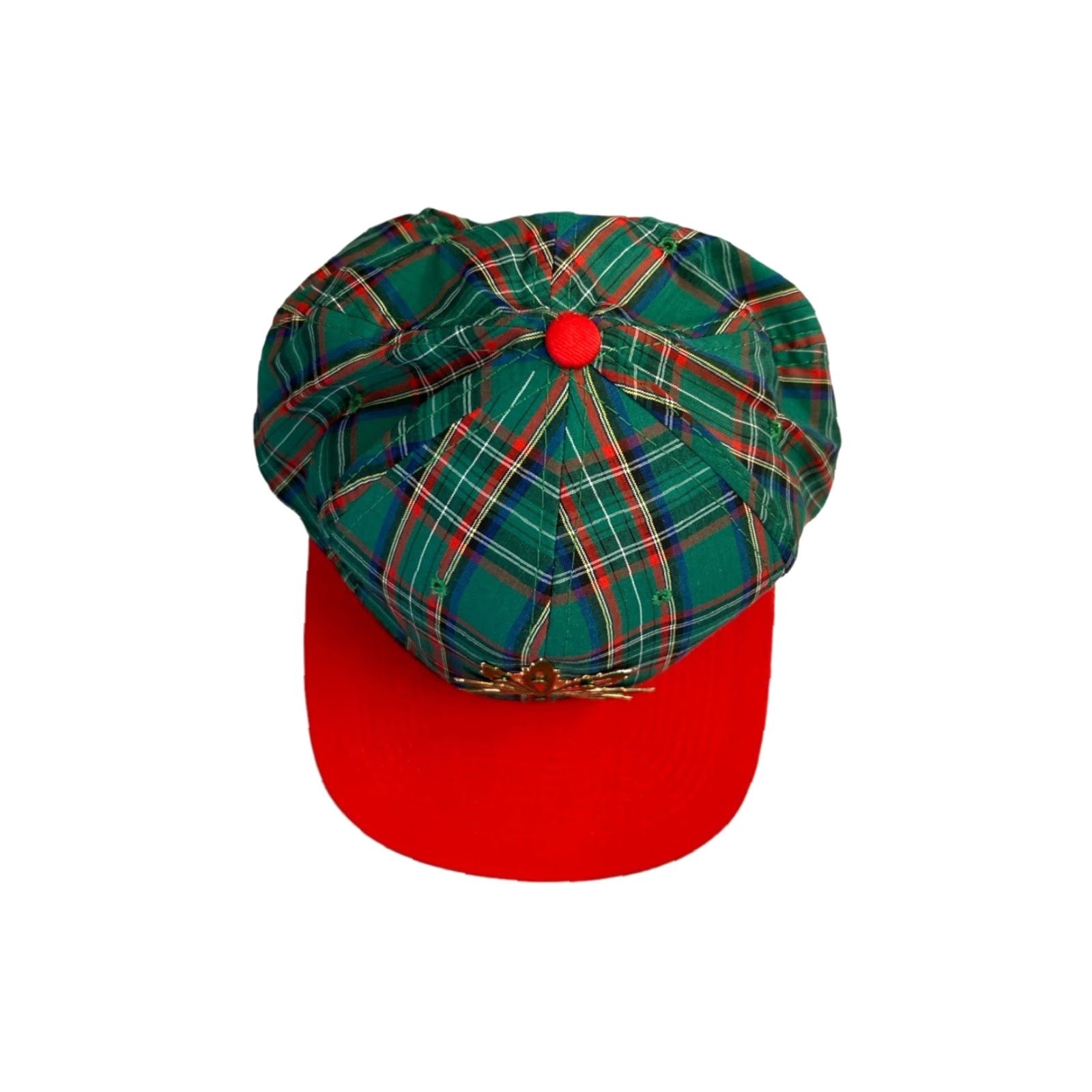 Vintage VINTAGE KC Hat One Size OSFA Green 90s Weed Snapback Plaid Tartan Green Red Bill Men Womens Boys Girls NWOT Deadstock Size ONE SIZE - 5 Thumbnail