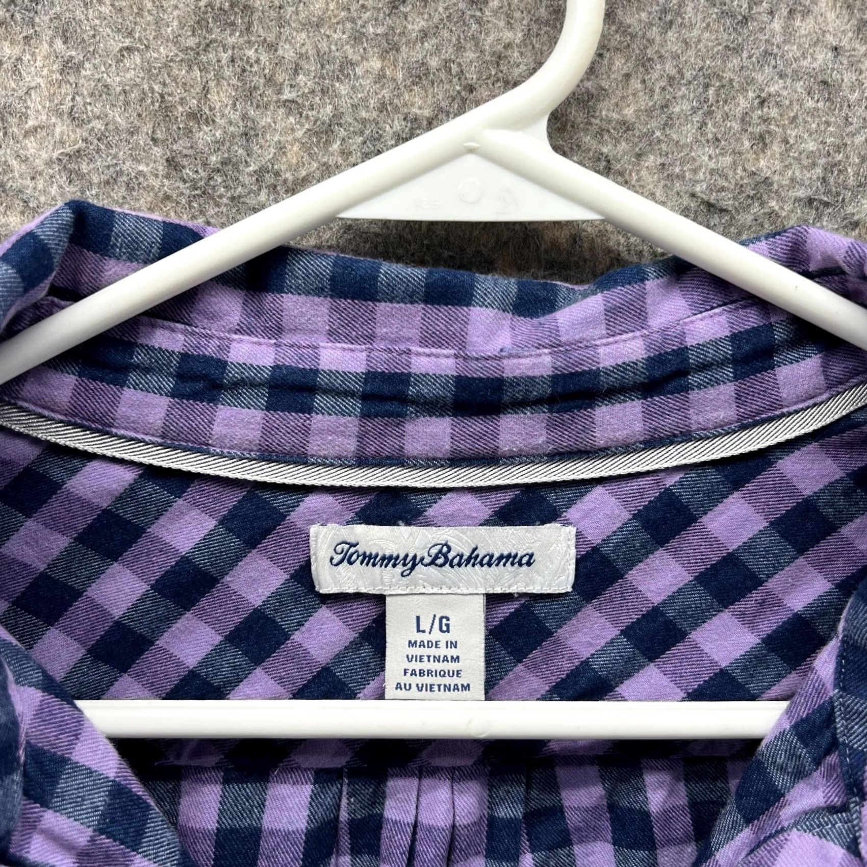 Tommy Bahama VINTAGE? No — Tommy Bahama Shirt Women Large Purple Casual Button Down Preppy Checkered Size L / US 10 / IT 46 - 5 Thumbnail