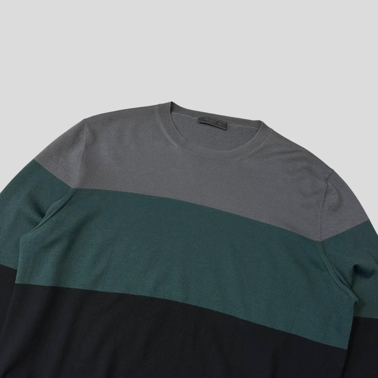Prada Prada 2015 Tri-colour Virgin Wool Light Crewneck Jumper M/L Size US L / EU 52-54 / 3 - 2 Thumbnail