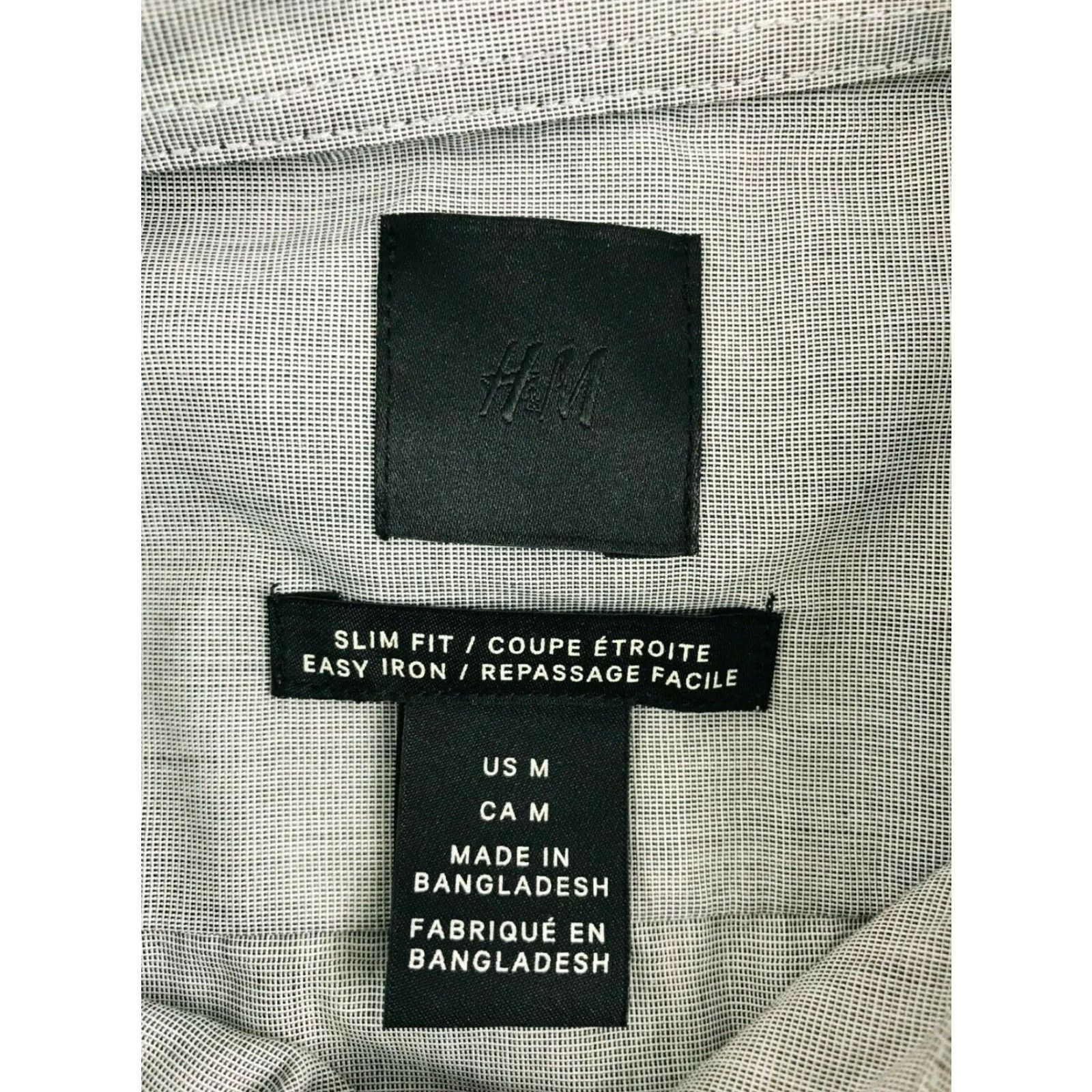 H&M H&M Button Up Shirt Long Sleeve Gray White Slim Fit Size Medium Mens Size US M / EU 48-50 / 2 - 5 Thumbnail