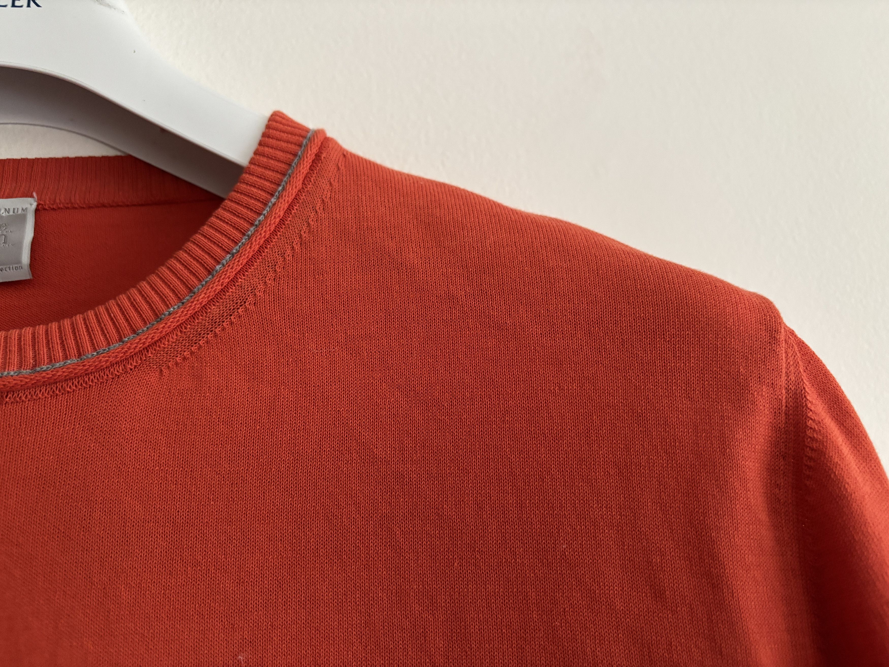 Eleventy $455 Crewneck Slim Fit Cotton Sweater in Orange - Medium Size US L / EU 52-54 / 3 - 4 Thumbnail