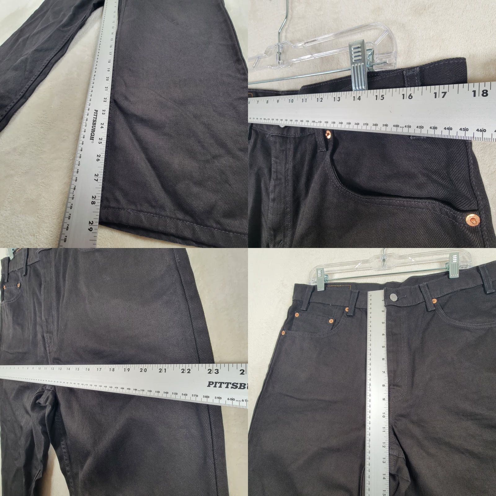 Levi's VINTAGE Levis 550 Jeans Mens 36X29 Black Denim Relaxed Fit Grunge Rocker Skater Size US 36 / EU 52 - 8 Thumbnail