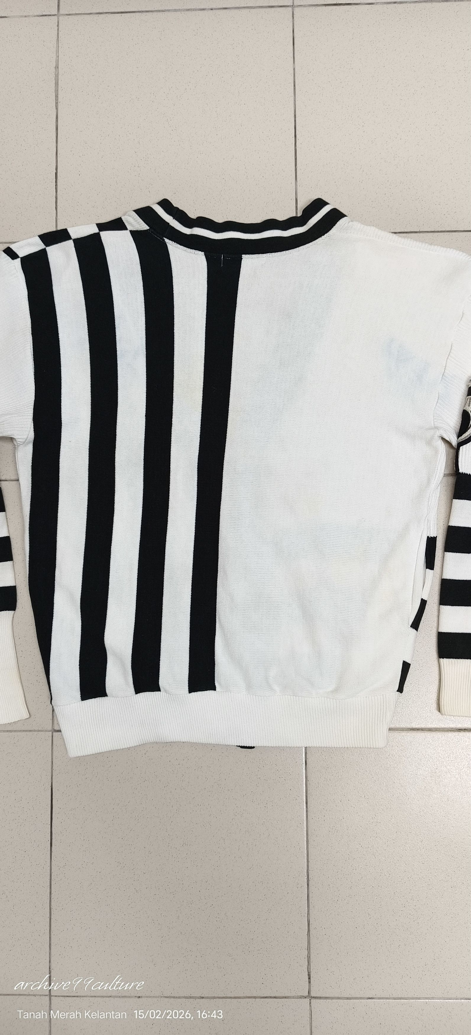 Kansai Yamamoto Vintage Kansai Yamamoto O2 Asymmetric Striped Cardigan Japan Size US M / EU 48-50 / 2 - 15 Thumbnail