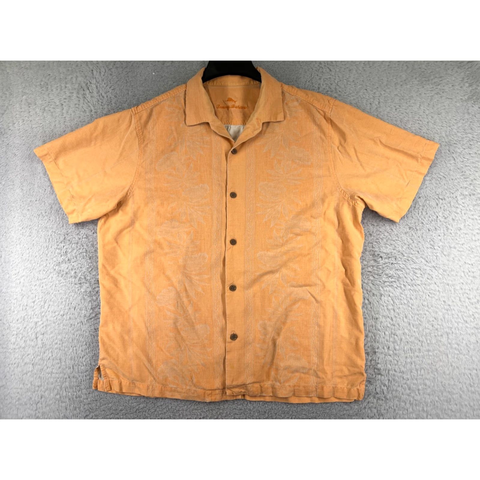 Tommy Bahama Tommy Bahama Shirt Men Button-Up Short Sleeve Floral Orange Palm Hawaiian Vacation Beach XL Vintage: No Size US XL / EU 56 / 4 - 2 Thumbnail
