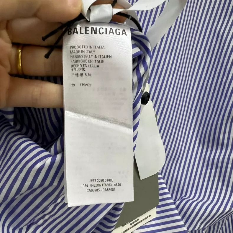 Balenciaga Balenciaga size 39 Striped embroidery small logo shirt Size US S / EU 44-46 / 1 - 4 Thumbnail
