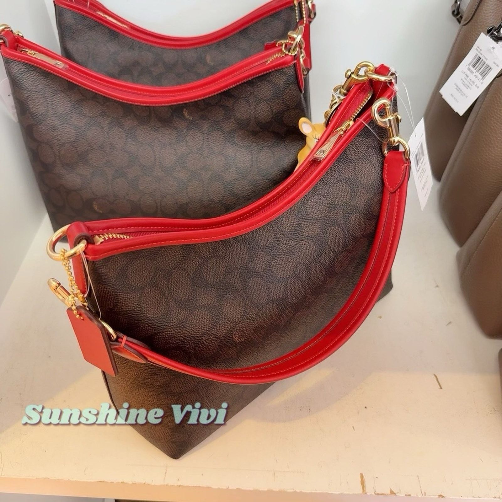 Coach NWT Bundle Coach Laurel Bag CV975 & CCD40 Deer Bag Charm Size ONE SIZE - 8 Thumbnail
