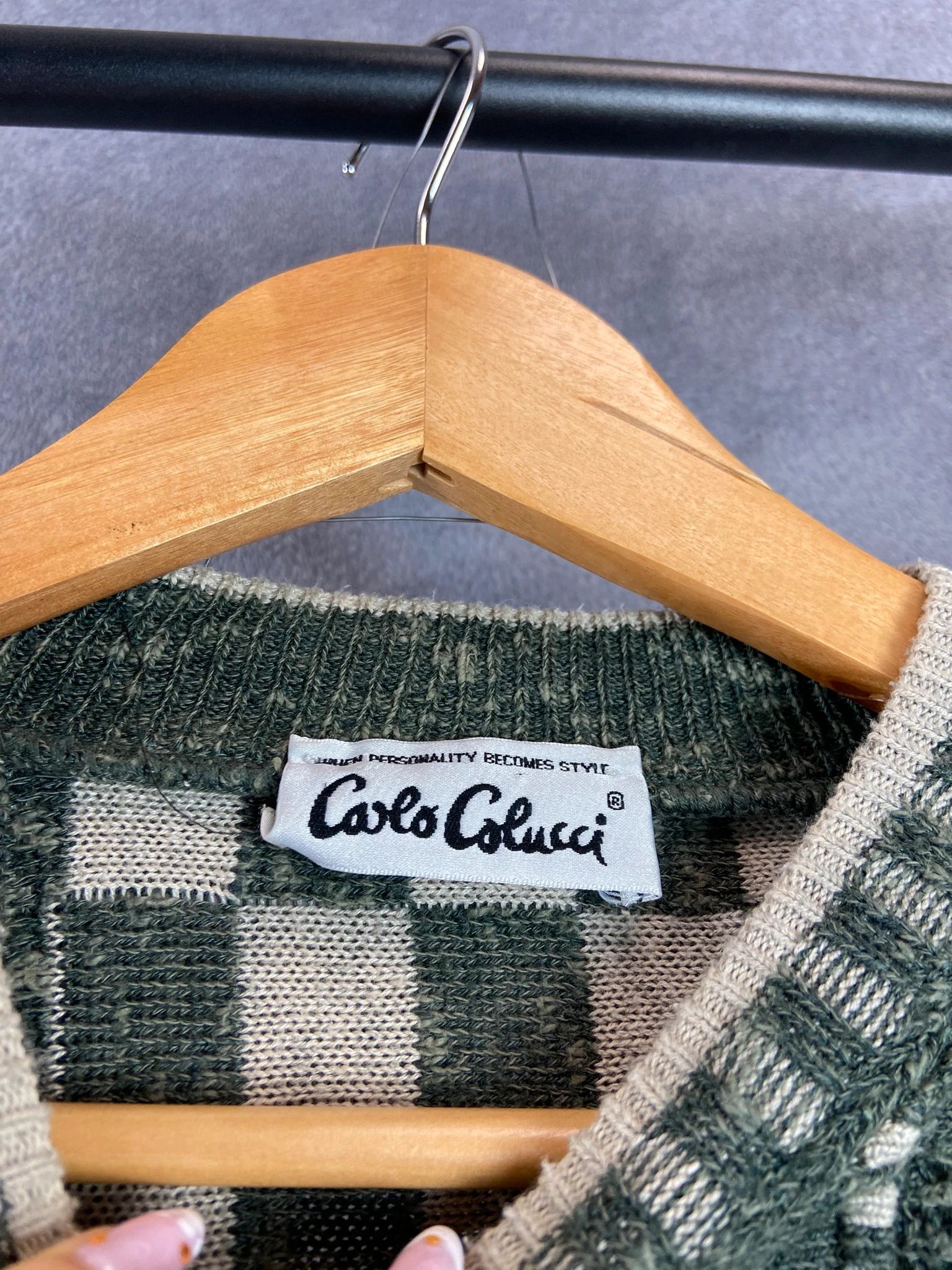 Carlo Colucci Carlo Colucci Checker Pattern Vintage Y2K Sweater Size US XL / EU 56 / 4 - 3 Thumbnail