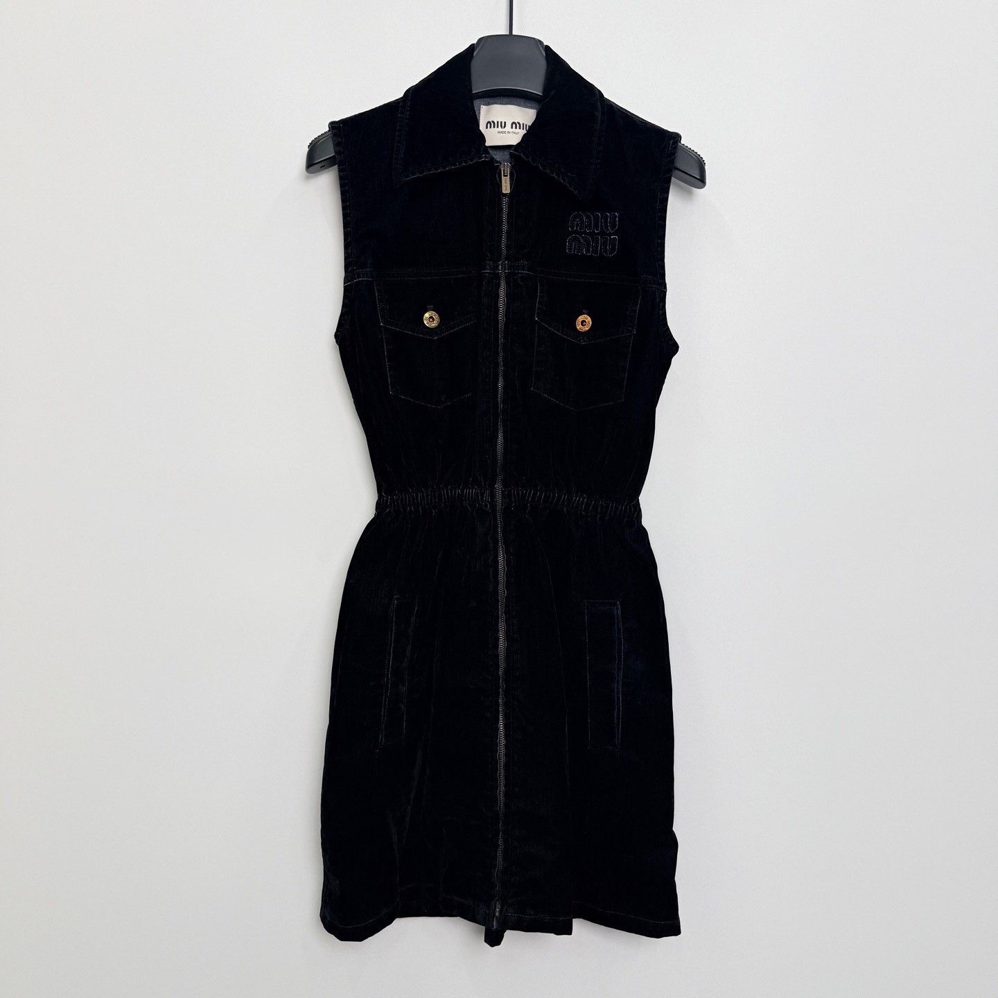 Miu Miu MIU MIU Solid Flared Collar Zip Sleeveless Dress Size XS / US 0-2 / IT 36-38 - 1 Thumbnail