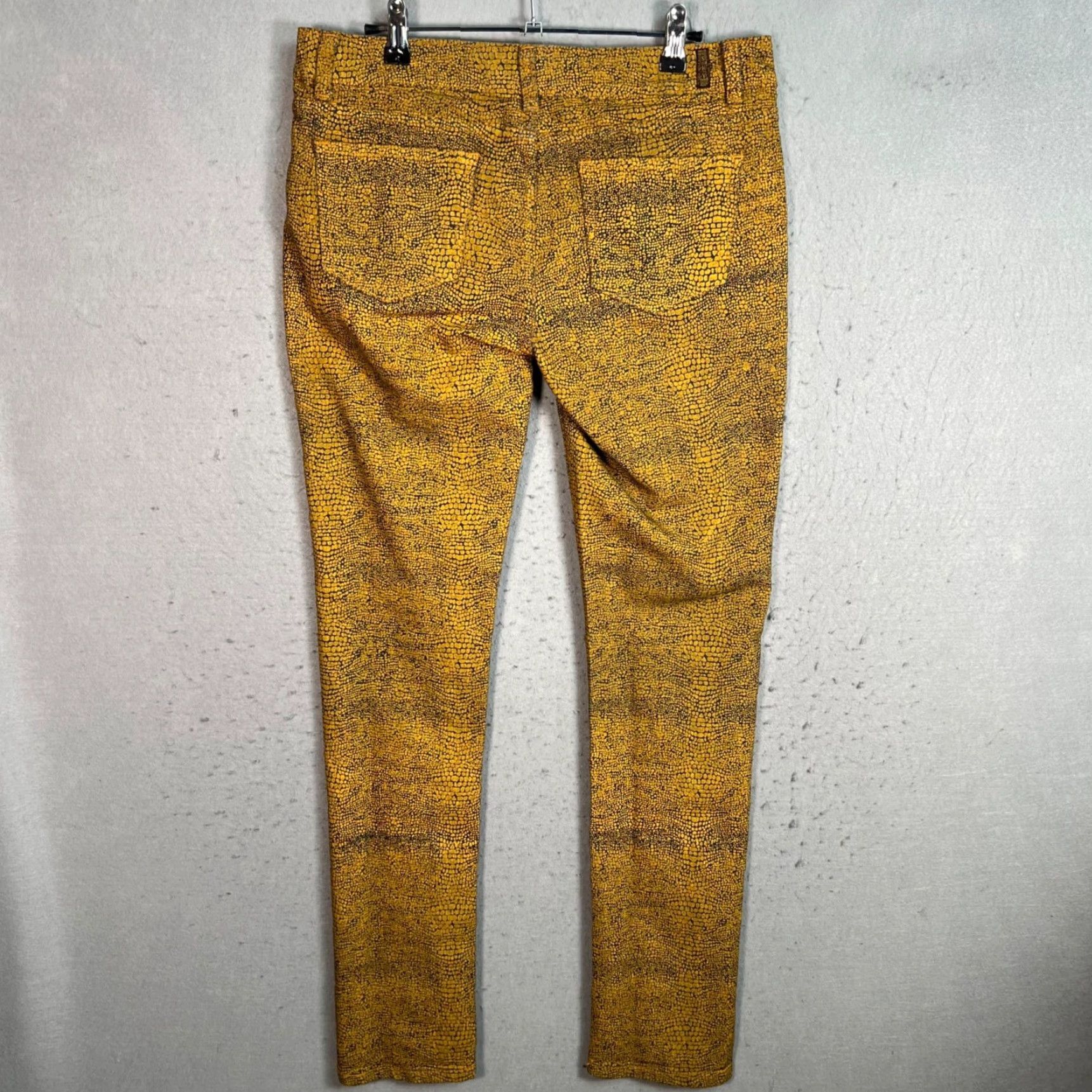 Vintage SKI Jeans Jeans Skinny Adult Womens 11/12 Yellow Black Stretch Cotton Blend Denim 5-Pocket Inseam 31 in Zip Size 34" / US 12 / IT 48 - 2 Thumbnail