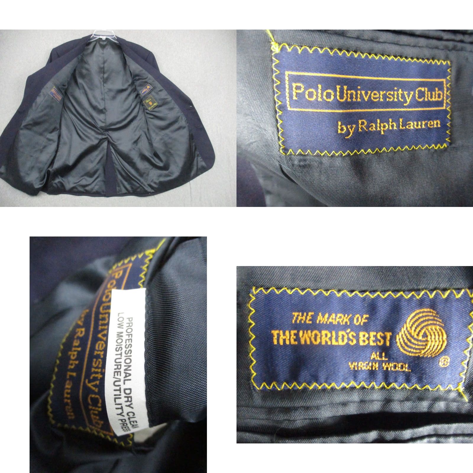 Ralph Lauren VINTAGE Ralph Lauren Polo University Club Blazer Mens 44 Navy Blue Wool Gold Buttons USA Size US XXL / EU 58 / 5 - 8 Thumbnail
