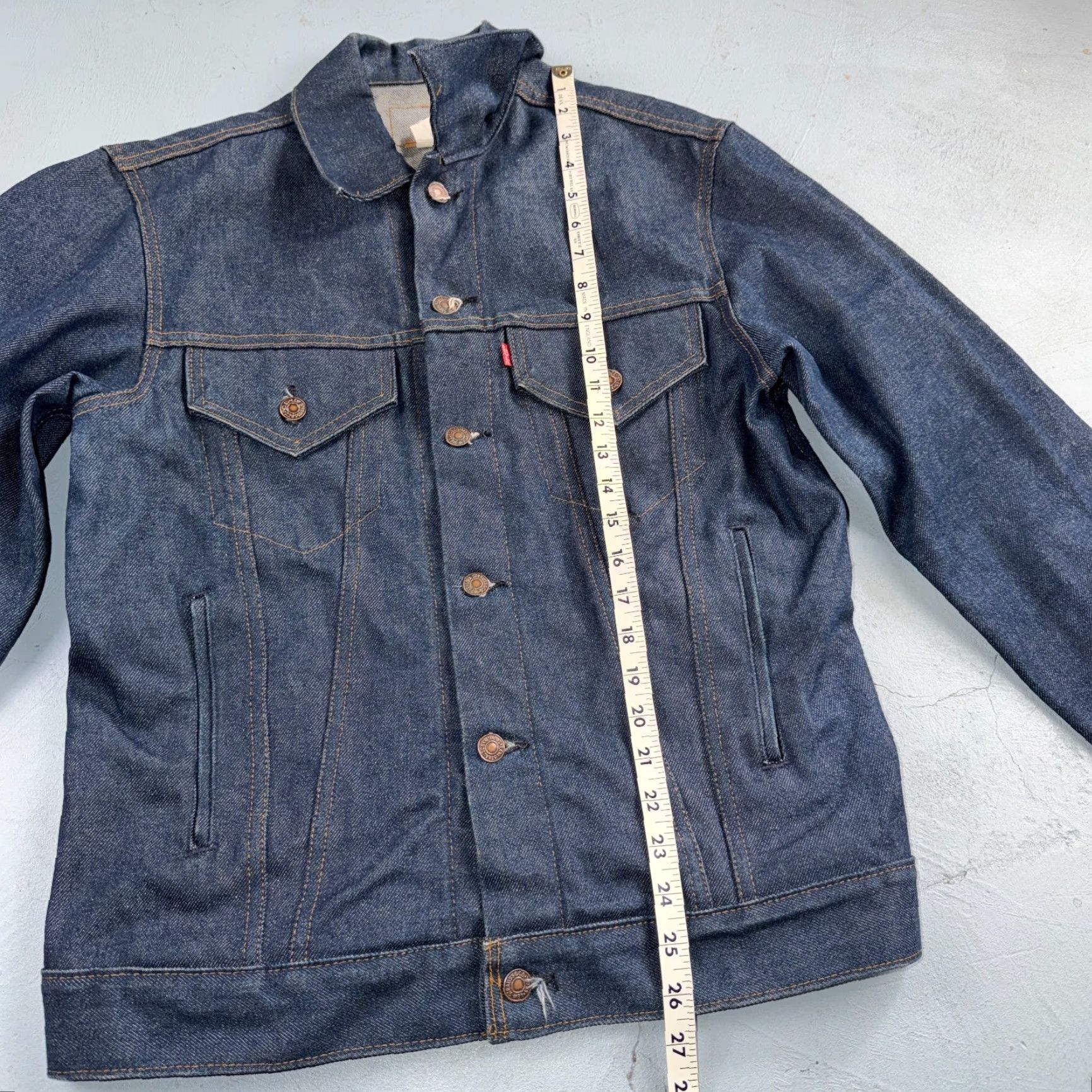 Levi's VINTAGE Levi's Denim Jacket Trucker 1980s Dark Blue Size 42 Made In USA Button 52 Size US XS / EU 42 / 0 - 6 Thumbnail
