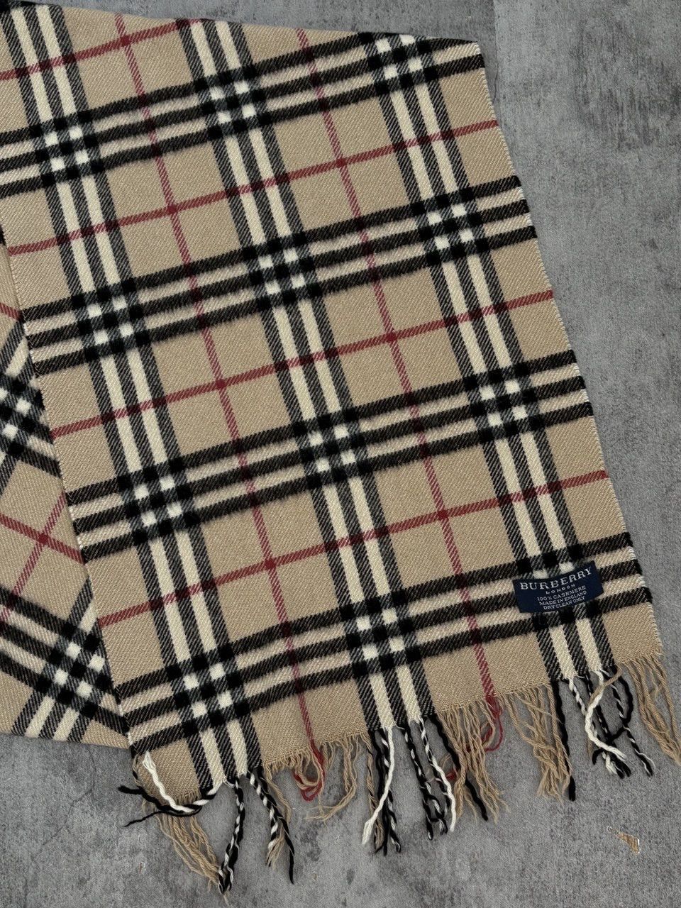 Burberry Burberry London Nova Check Pattern Beige Cashmere Scarf Size ONE SIZE - 3 Thumbnail