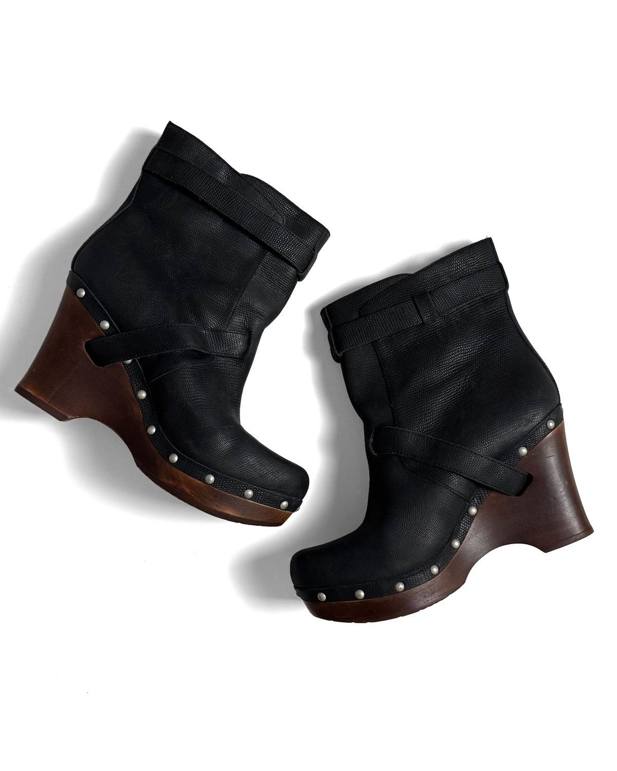 Ugg UGG Leather Designer Ganni Style Biker Heeled Boots Size US 9 / IT 39 - 2 Thumbnail