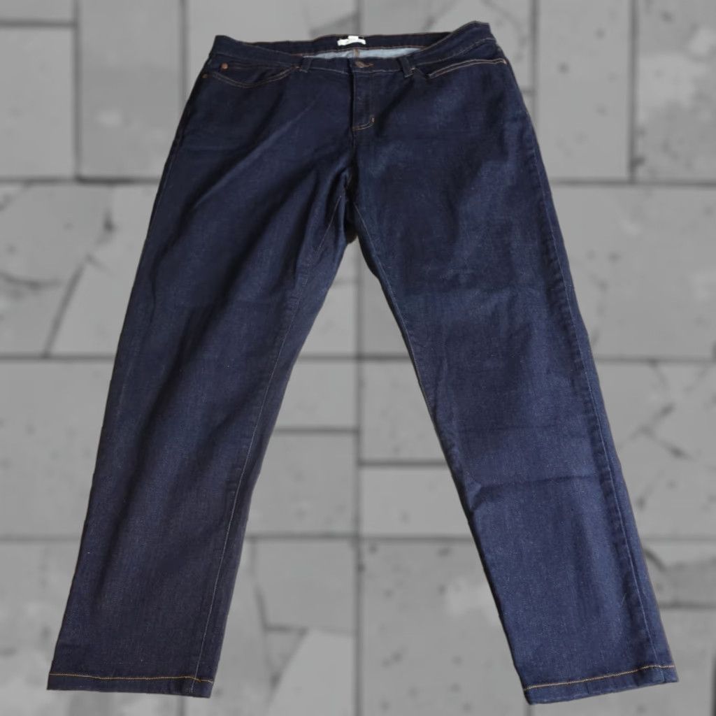 Eileen Fisher Eileen Fisher Womens Jeans 18 Blue Solid Organic Cotton Blend Denim 5-Pocket Straight Stretch Size 40" / US 18 - 1 Thumbnail
