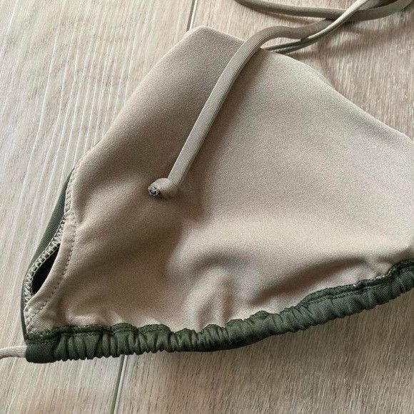 H&M NWOT (S) Adjustable Olvie Green Triangle Bikini Top Size M / US 6-8 / IT 42-44 - 6 Thumbnail