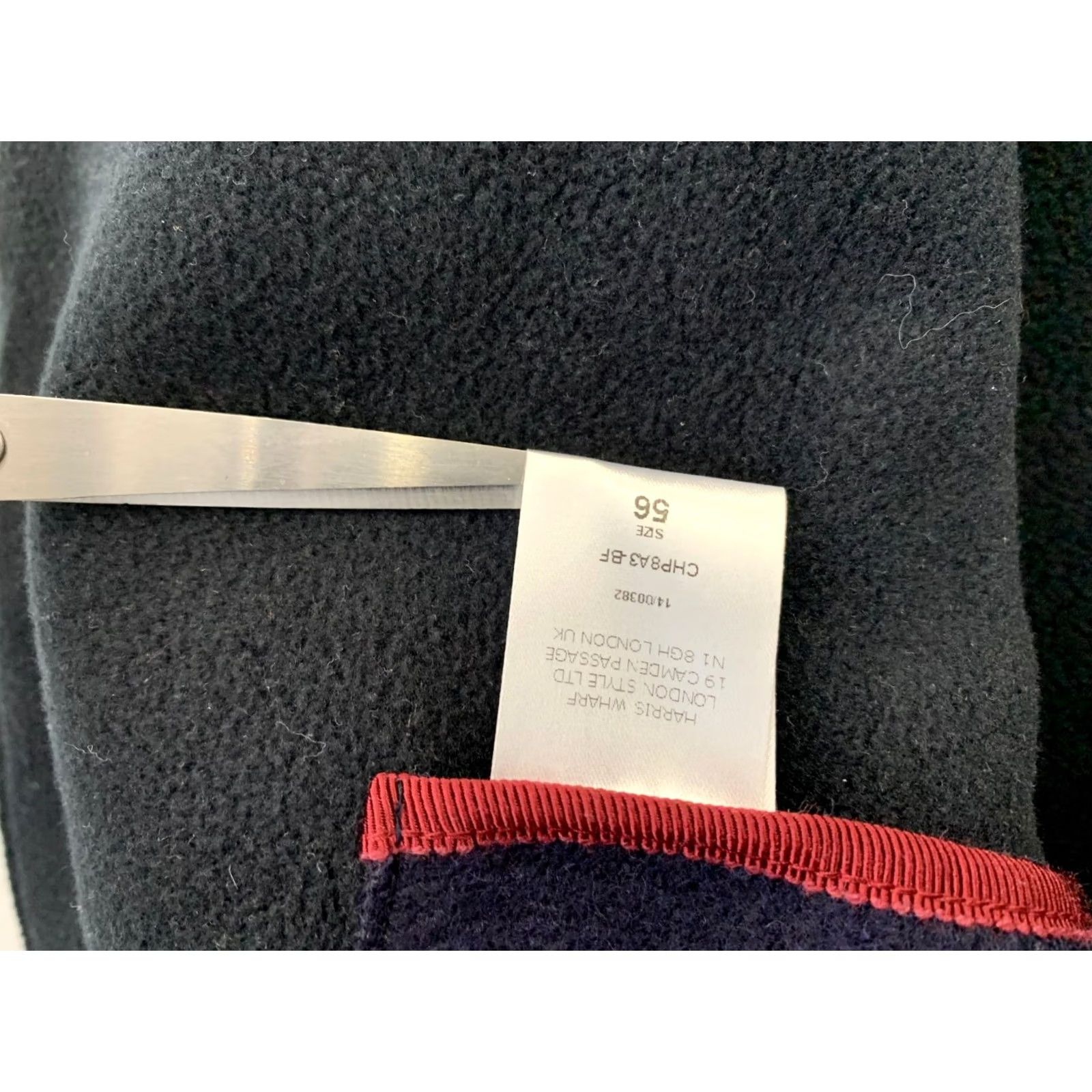 Vintage Harris Wharf London Blazer Men XL IT56 Dark Navy Blue 3-Button Italy Virgin Wool EUC Size 46R - 4 Thumbnail