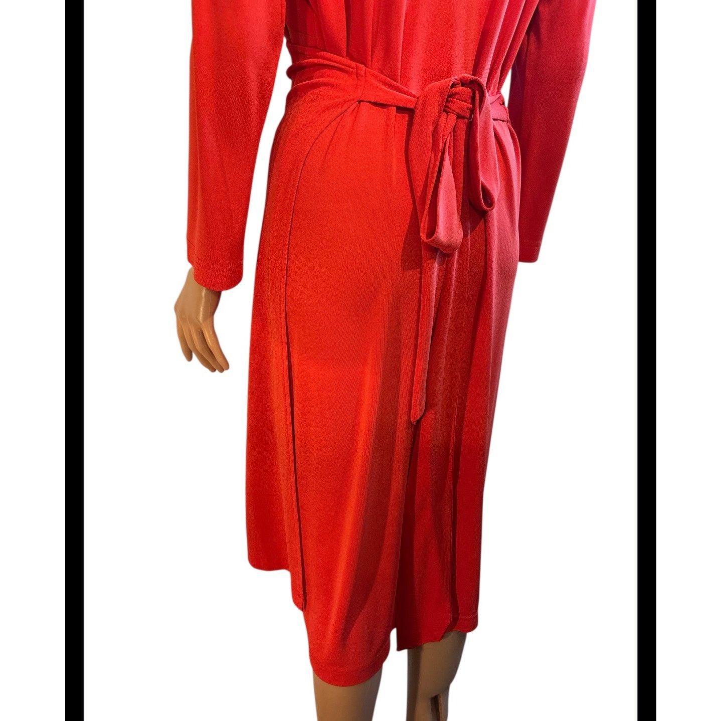 The Unbranded Brand Sutton Studio Red Knee-Length True Wrap Dress Size Large Size L / US 10 / IT 46 - 5 Thumbnail