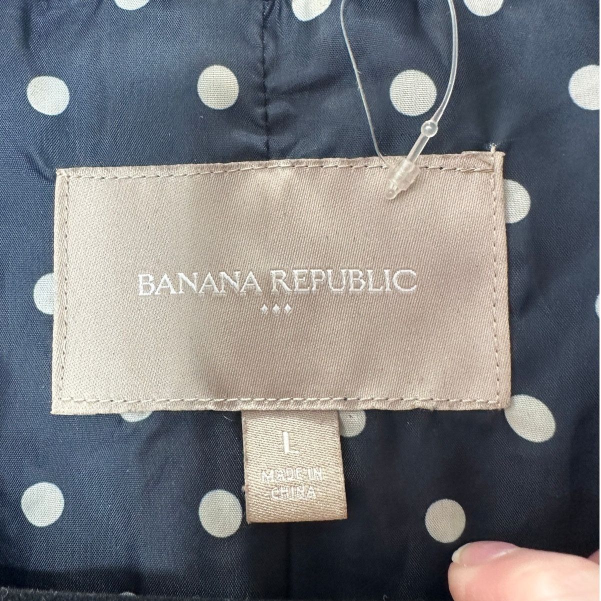 Banana Republic Banana Republic Navy Diamond Quilt Belted Mock Neck Jacket L Size L / US 10 / IT 46 - 6 Thumbnail