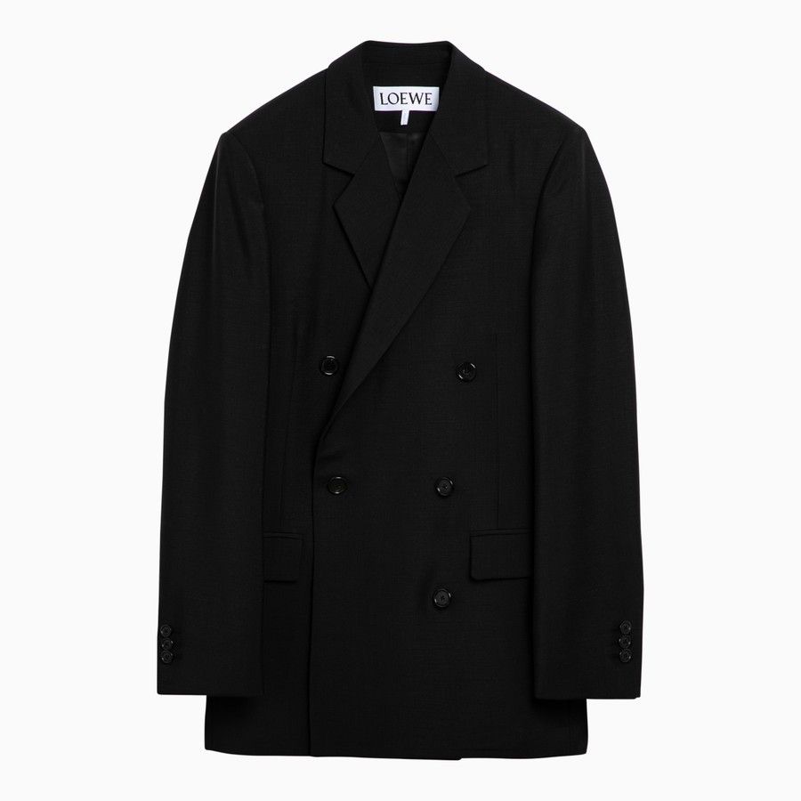 Loewe o1d2blof0824 Wool Double-Breasted Jacket in Black Size S / US 4 / IT 40 - 1 Thumbnail