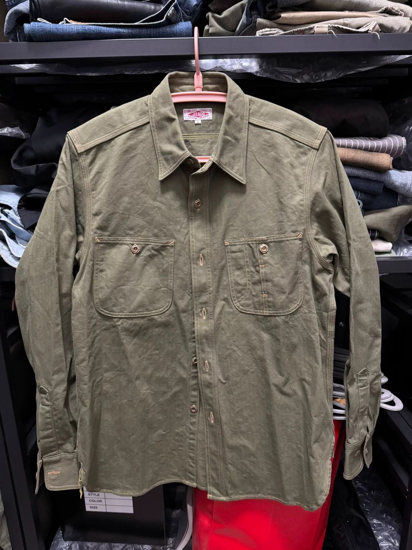 RRL Ralph Lauren nigel cabourn herringbone shirt in green Size US L / EU 52-54 / 3 - 1 Thumbnail