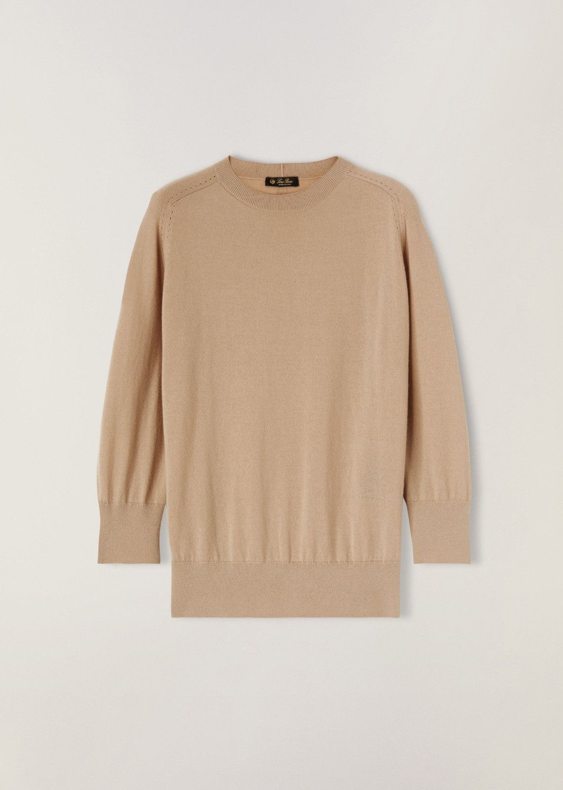 Loro Piana o1srvl11e1224 Neo Piuma Crewneck Sweater in Beige Size S / US 4 / IT 40 - 1 Thumbnail