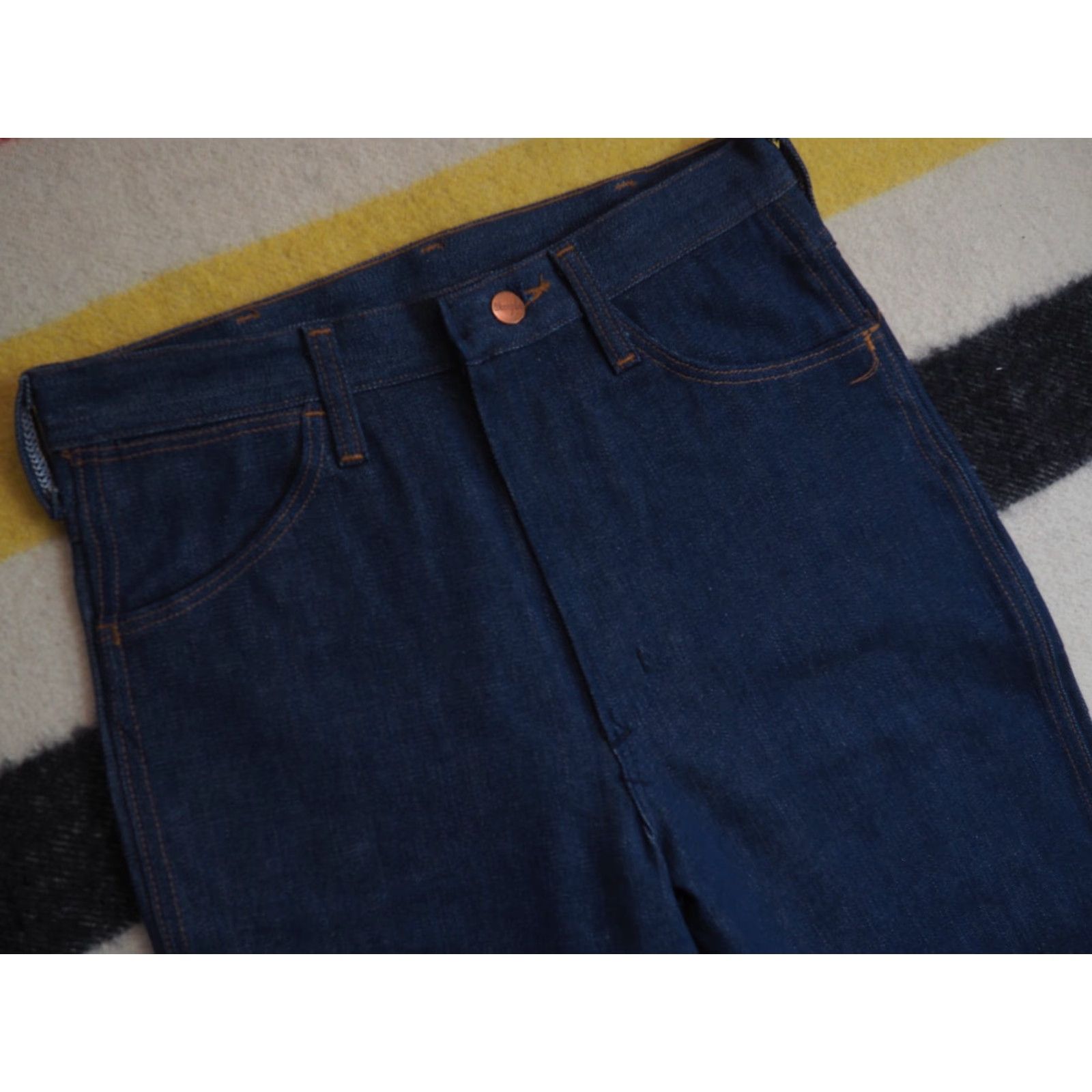 Wrangler VINTAGE Wrangler Jeans 70s Denim 30x36 Blue Rockabilly Dark Wash USA Size US 30 / EU 46 - 4 Thumbnail